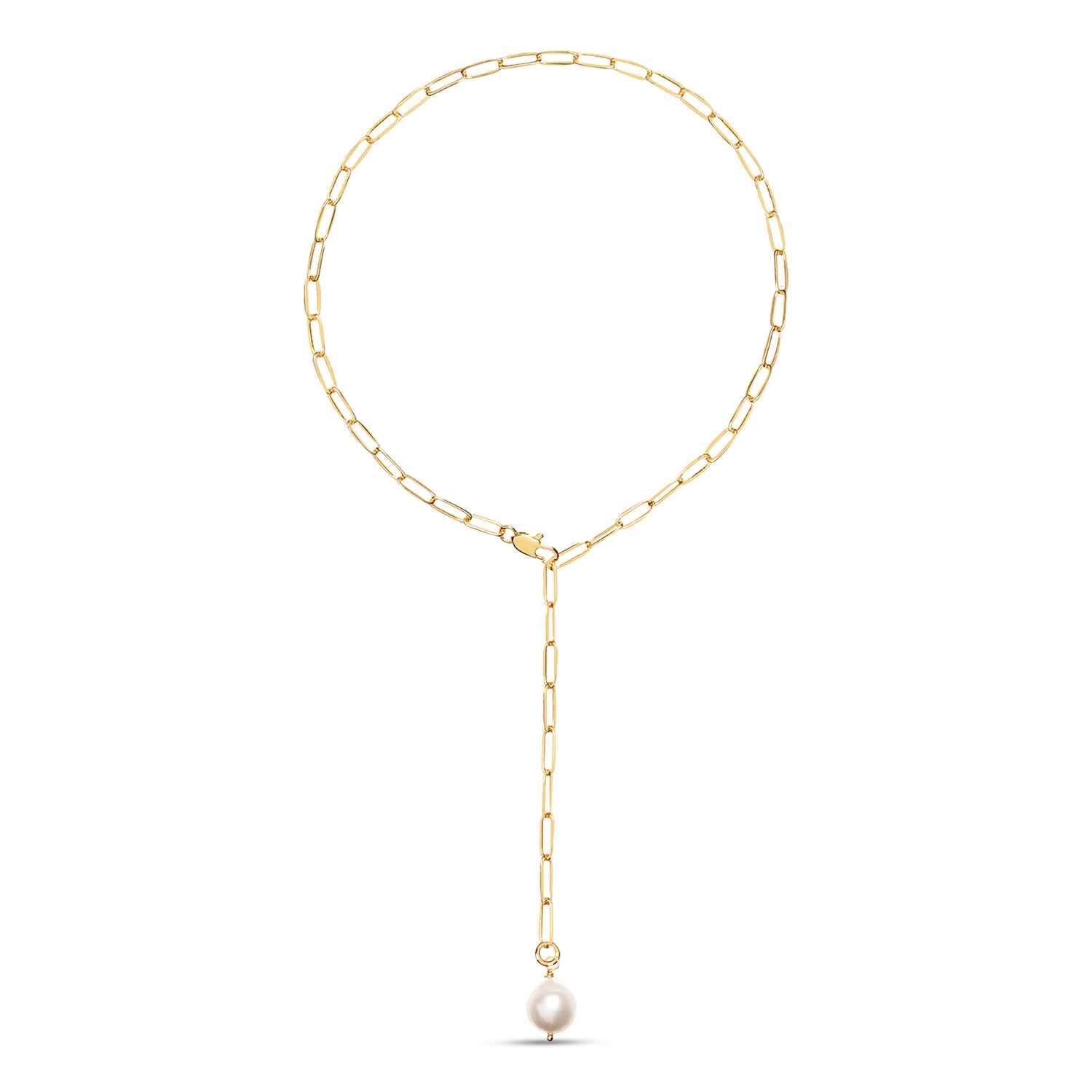 Alba Tie Gold Chain Necklace with Pearl Pendant Refurbished - Amadeus (This could refer to multiple things, such as the 1 refurbished available on Cerqular