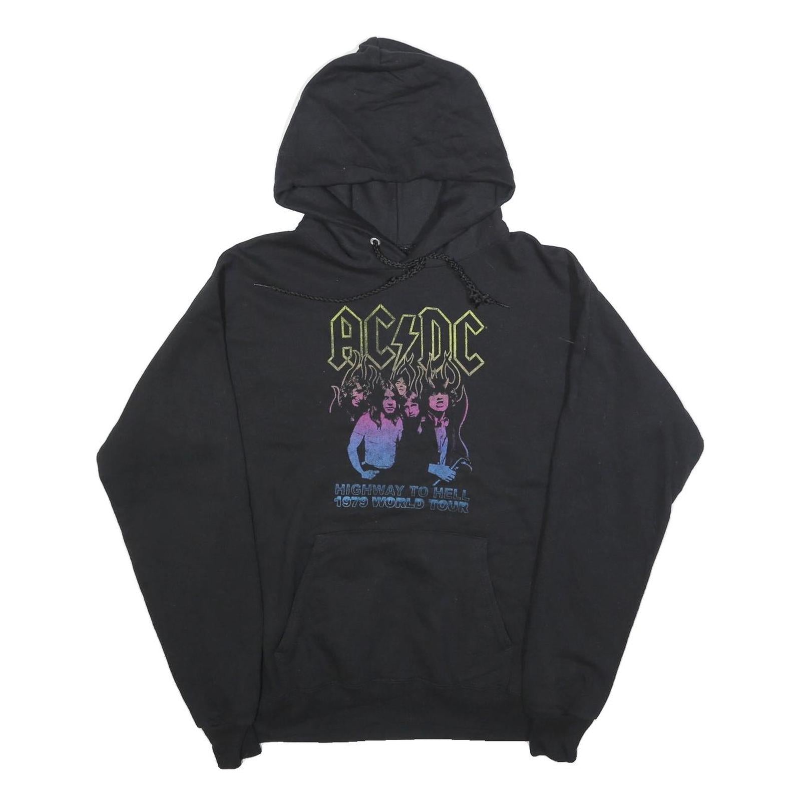 ACDC Mens Black Highway To Hell 1979 World Tour Pullover Hoodie S Cotton Refurbished - N/A refurbished available on Cerqular