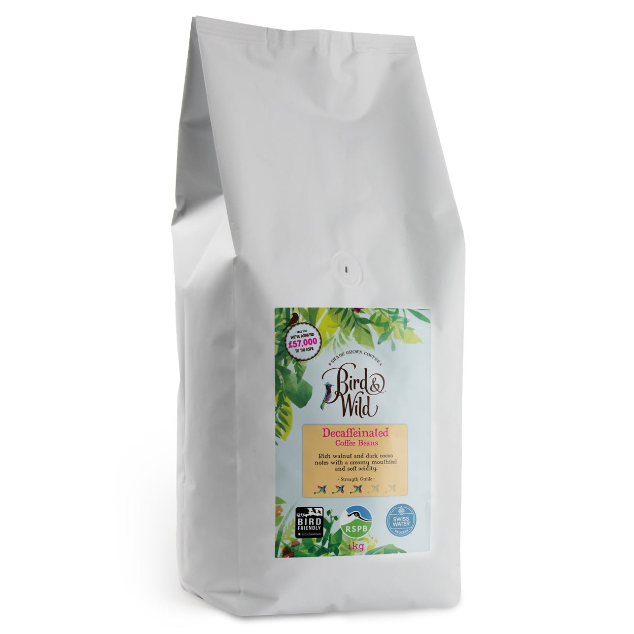 Swiss Water Decaf Organic Beans & Ground Coffee - 1kg, 200g | Size: 1kg Coffee Beans Refurbished - Bird & Wild Coffee refurbished available on Cerqular