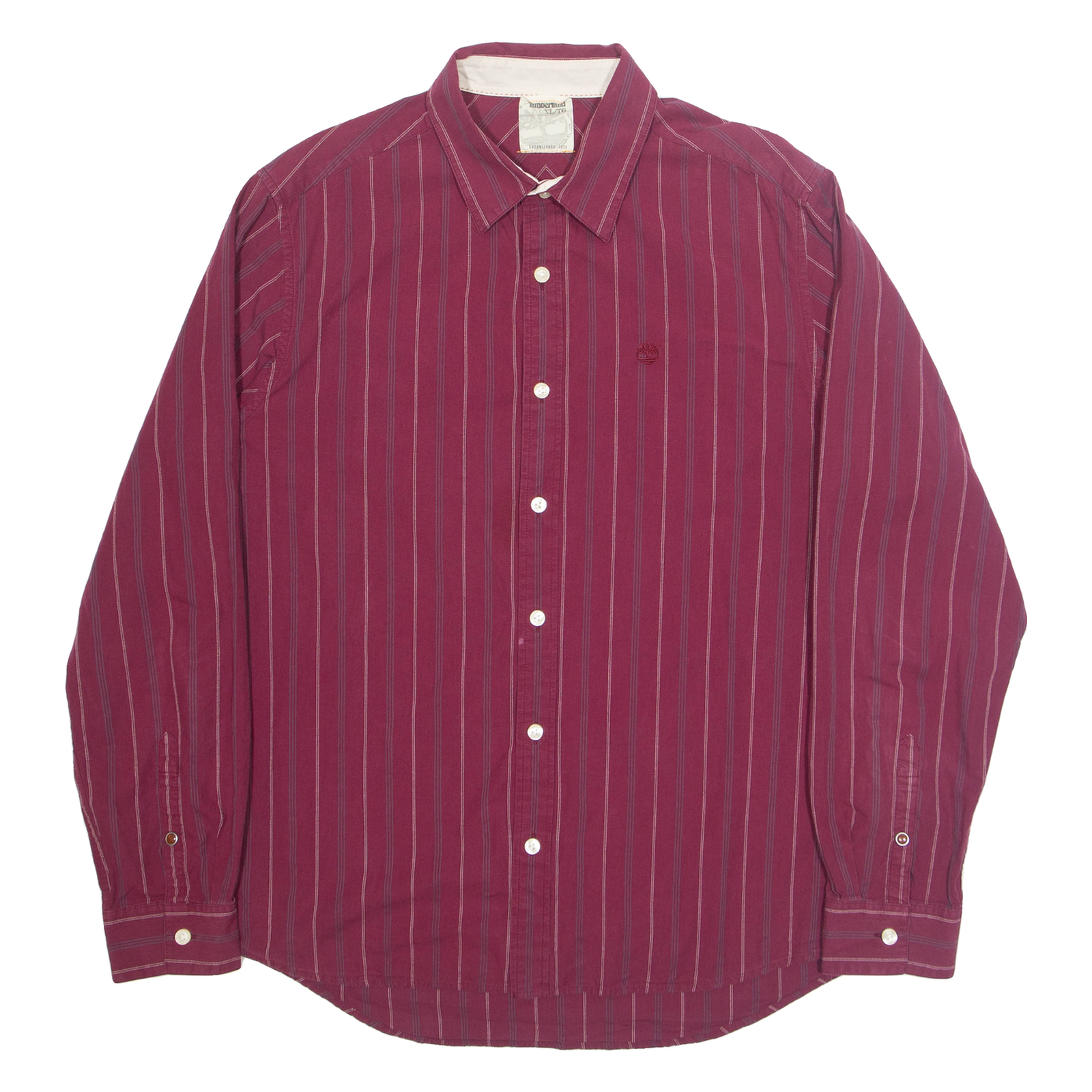 TIMBERLAND Mens Shirt Red Pinstripe Long Sleeve XL Refurbished - N/A refurbished available on Cerqular