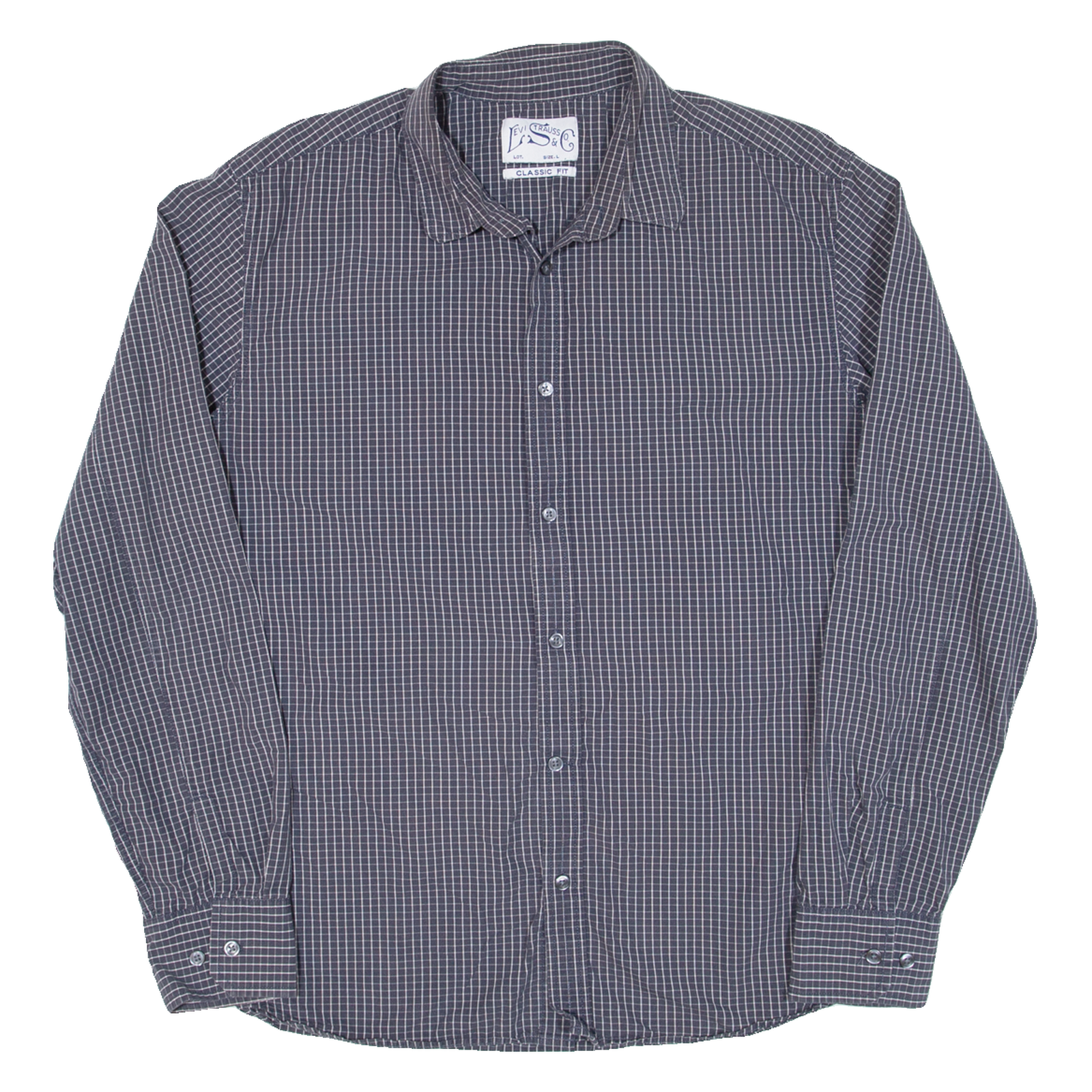 LEVI'S Mens Shirt Black Check Long Sleeve L Refurbished - N/A refurbished available on Cerqular
