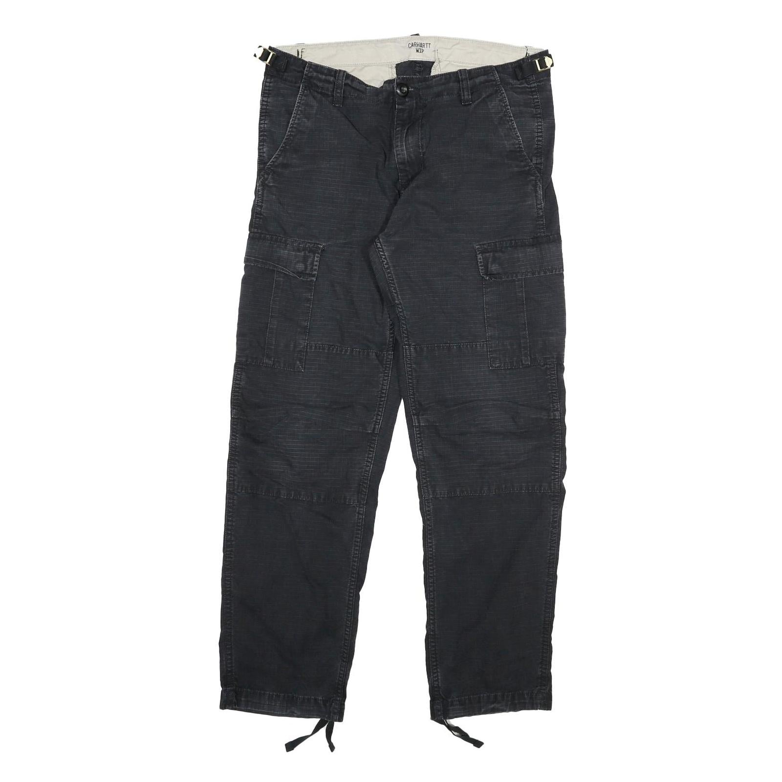 CARHARTT Mens Cotton Blend Black Regular Cargo Trousers W30 L28 Workwear Refurbished - N/A refurbished available on Cerqular