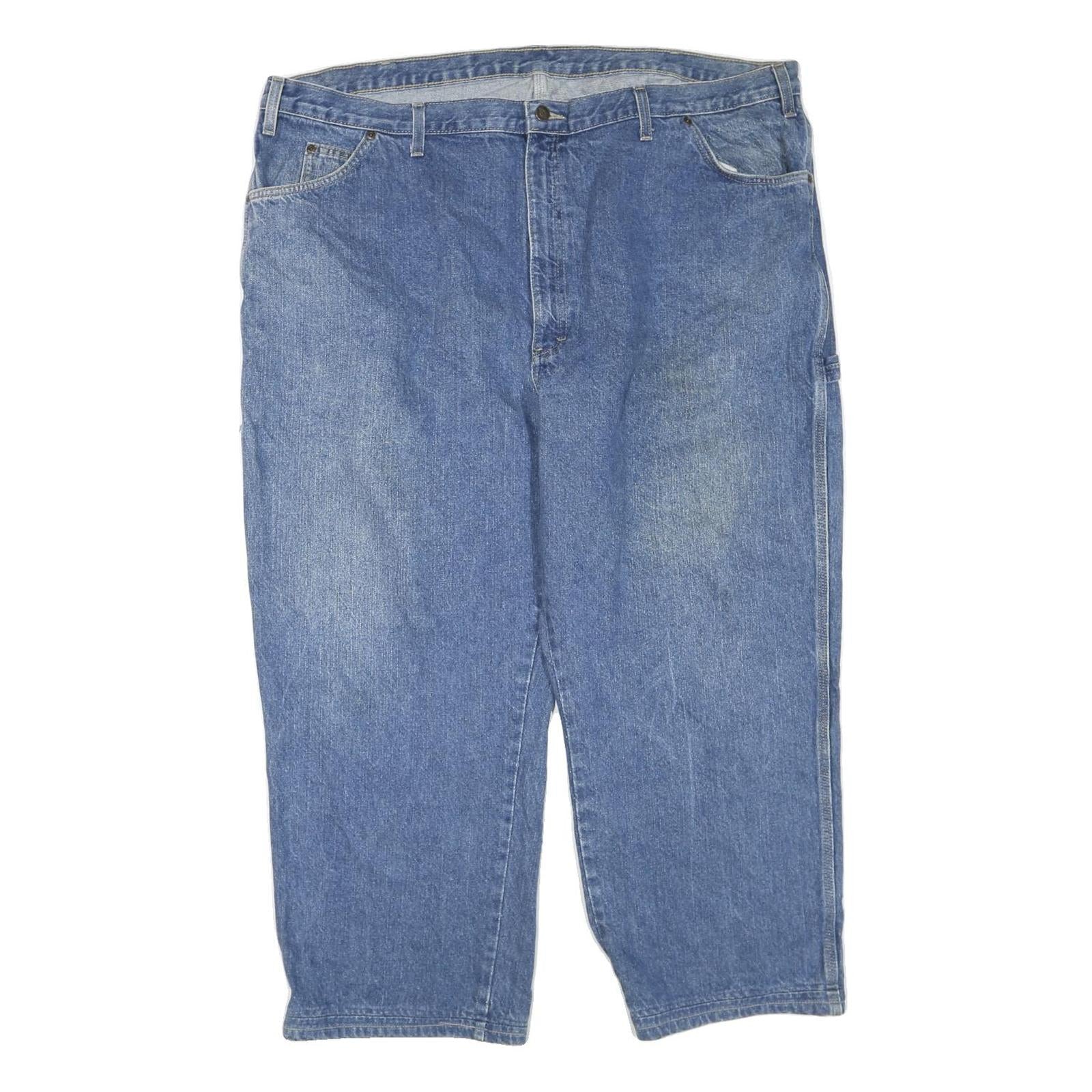 DICKIES Mens Regular Fit Blue Denim Jeans W48 L27 Workwear Carpenter Zip Closure Refurbished - N/A refurbished available on Cerqular