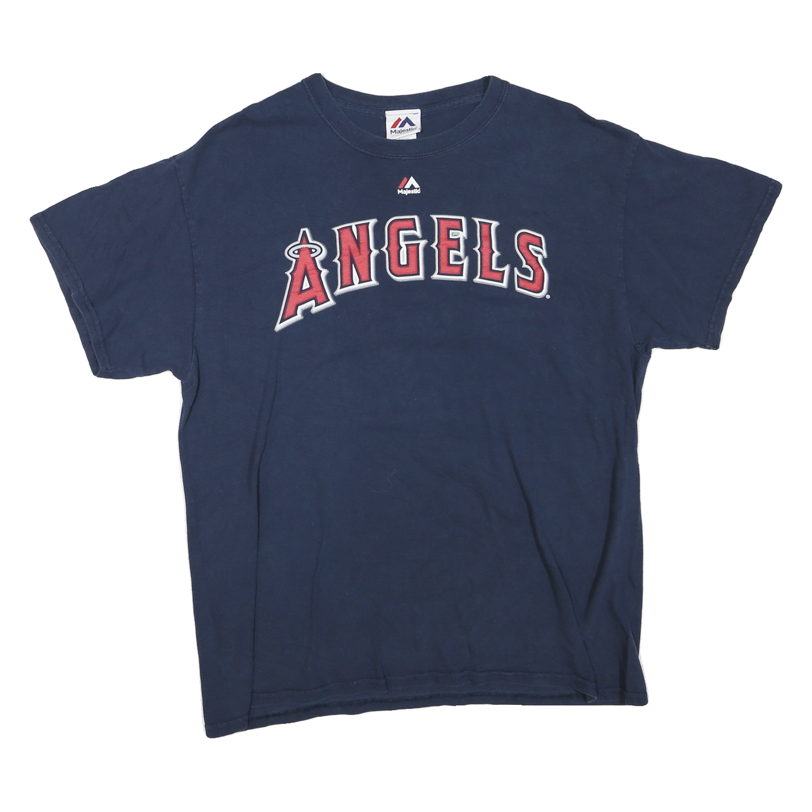 MAJESTIC Mens Navy Blue Angels Graphic T-Shirt L Short Sleeve Crew Neck Baseball Refurbished - N/A refurbished available on Cerqular