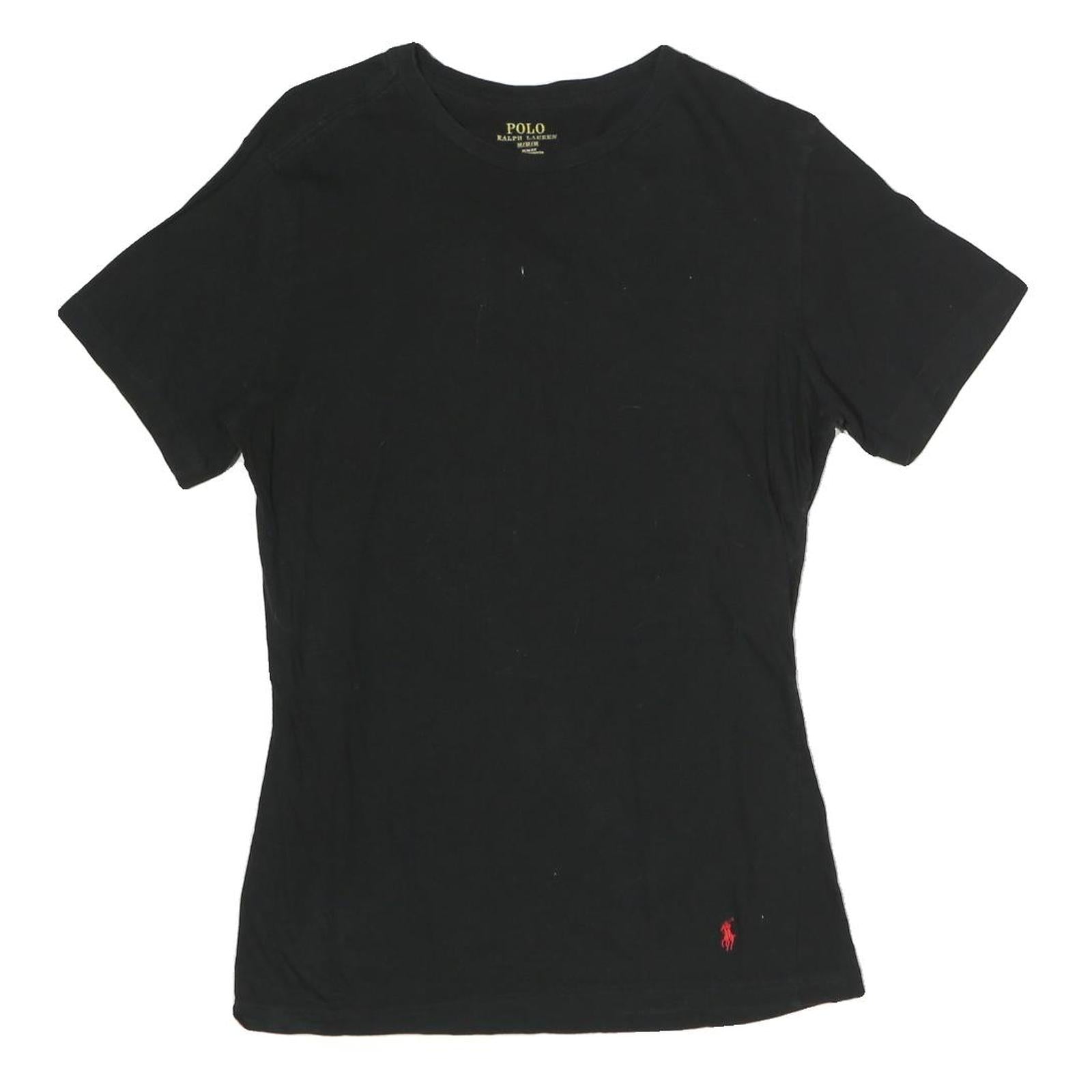 POLO RALPH LAUREN Womens Black T-Shirt L Short Sleeve Crew Neck Classic Cotton Refurbished - N/A refurbished available on Cerqular