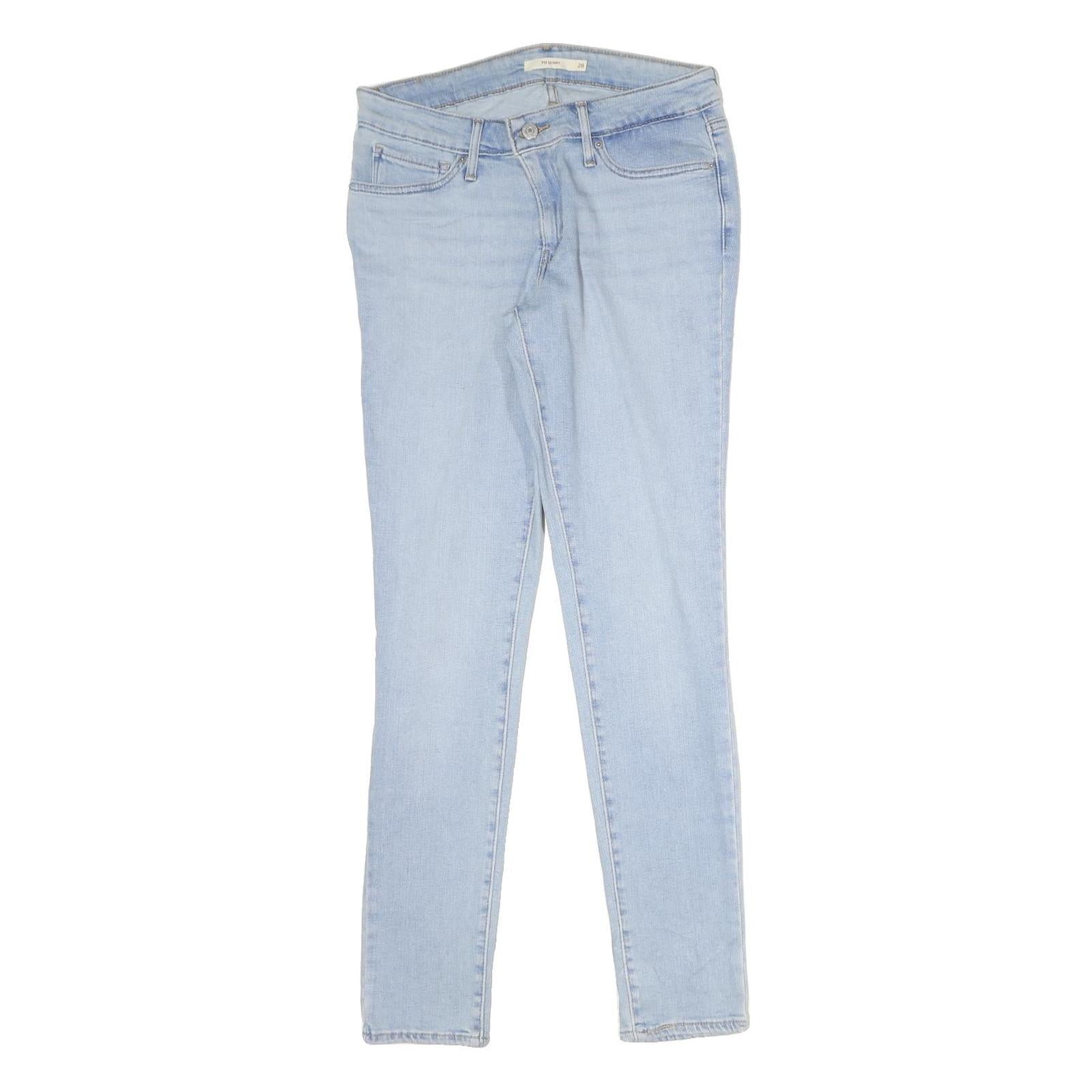 LEVI'S 711 Womens Slim Light Blue Denim Jeans W28 L29 Stylish Zip Cotton Blend Refurbished - N/A refurbished available on Cerqular