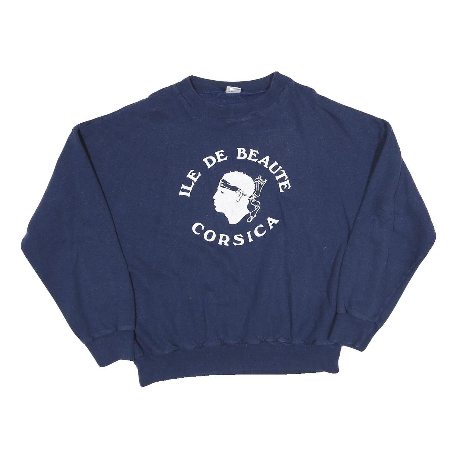 Mens Blue Ile De Beaute Corsica Crew Neck S Cotton Blend Sweatshirt Refurbished - N/A refurbished available on Cerqular