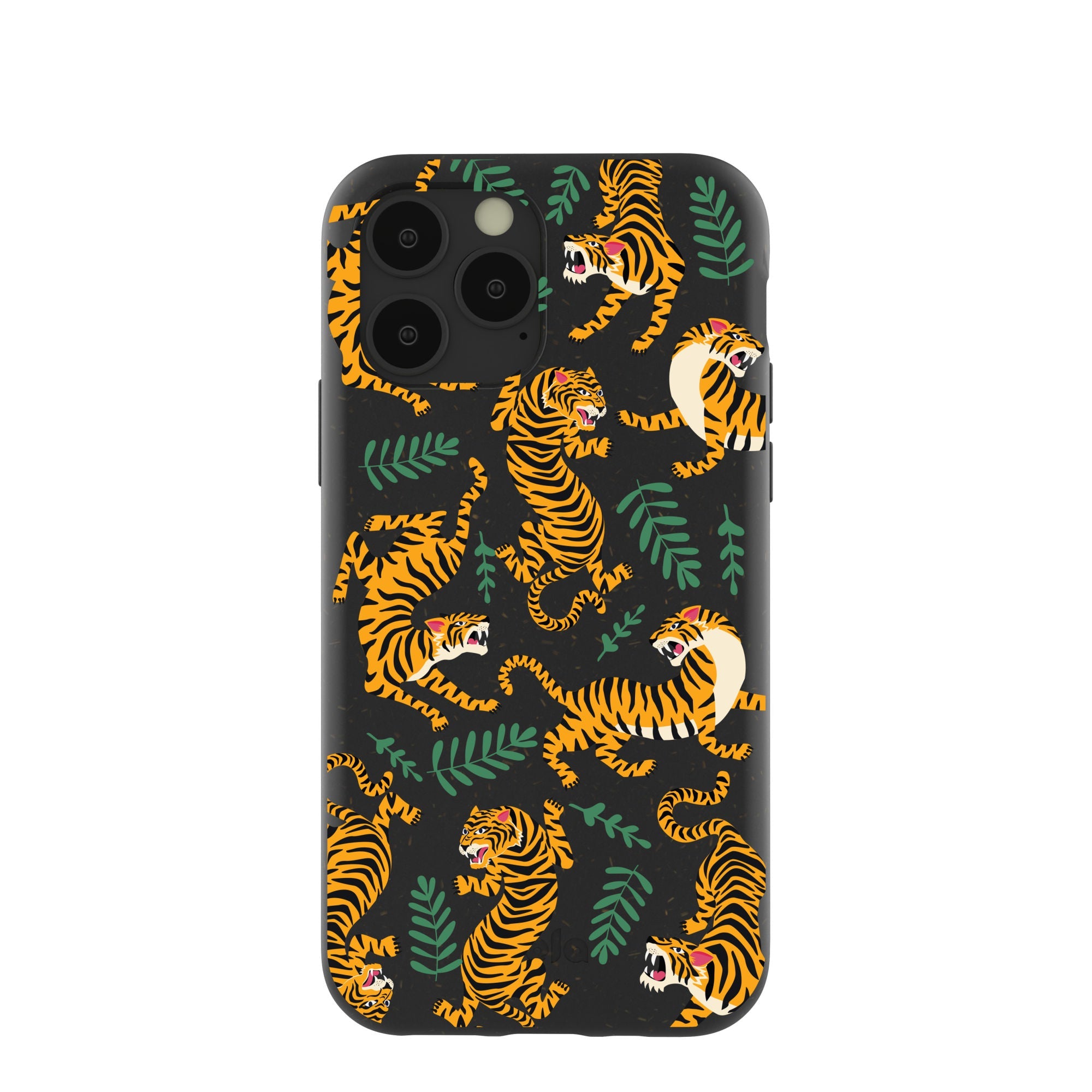 Black Playful Tigers iPhone 11 Pro Case Refurbished - Pela Case refurbished available on Cerqular