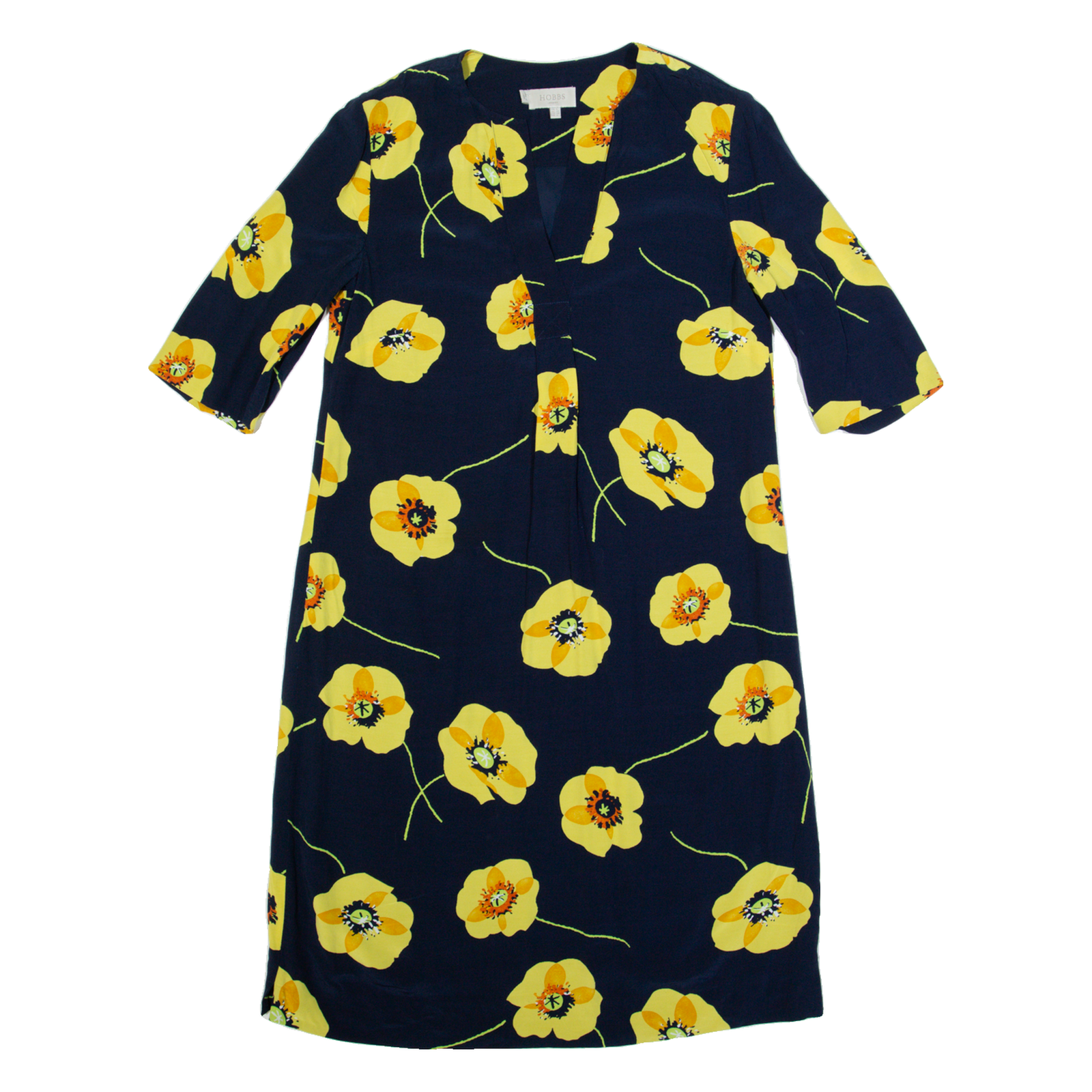 HOBBS LONDON Oversized Womens Day Dress Blue Floral Knee Length UK 6 Refurbished - N/A refurbished available on Cerqular