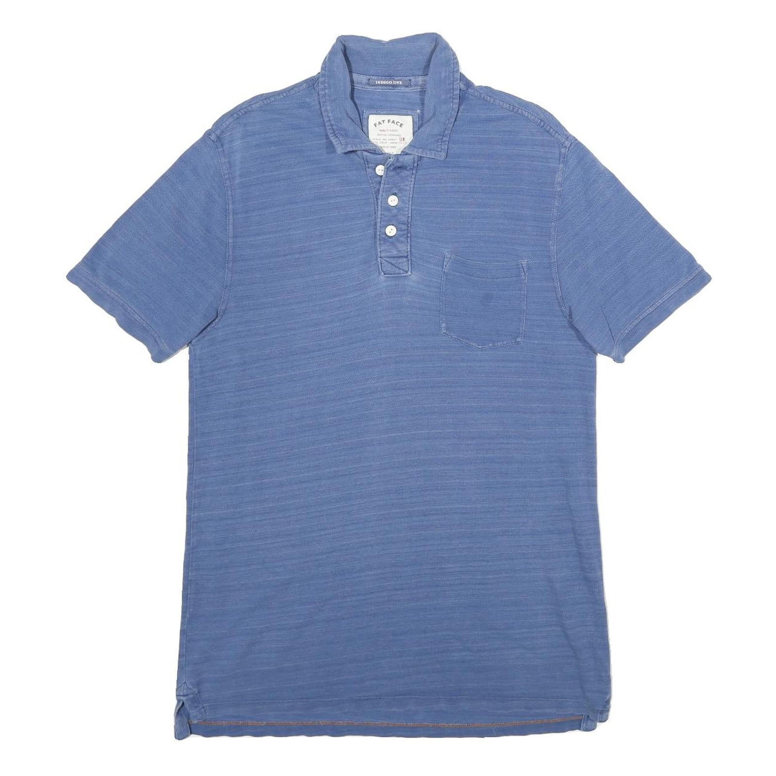 FAT FACE Mens Blue Short Sleeve Plain Polo Shirt M Cotton Casual Everyday Refurbished - N/A refurbished available on Cerqular