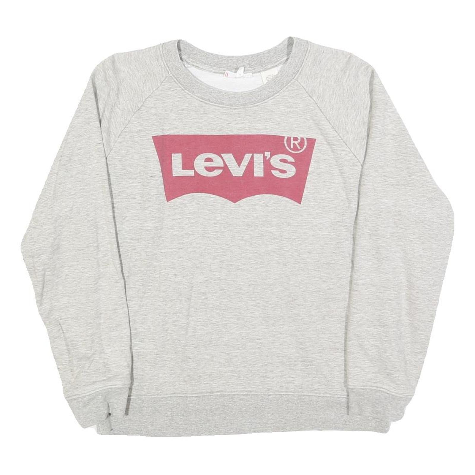 LEVI'S Womens Grey Sweatshirt Crew Neck S Cotton Blend Casual Lightweight Refurbished - N/A refurbished available on Cerqular