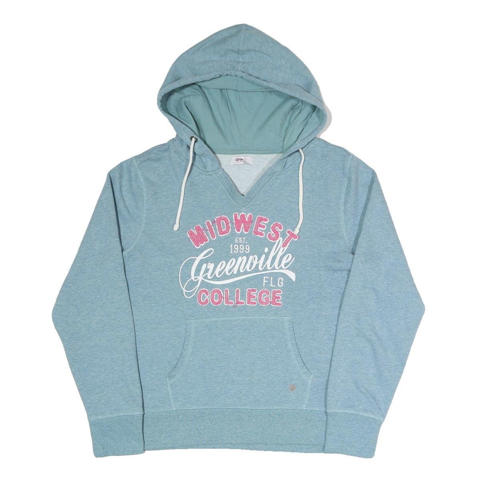 FLASHLIGHT Womens Blue Midwest Greenville College Pullover Hoodie M Cotton Blend Refurbished - N/A refurbished available on Cerqular