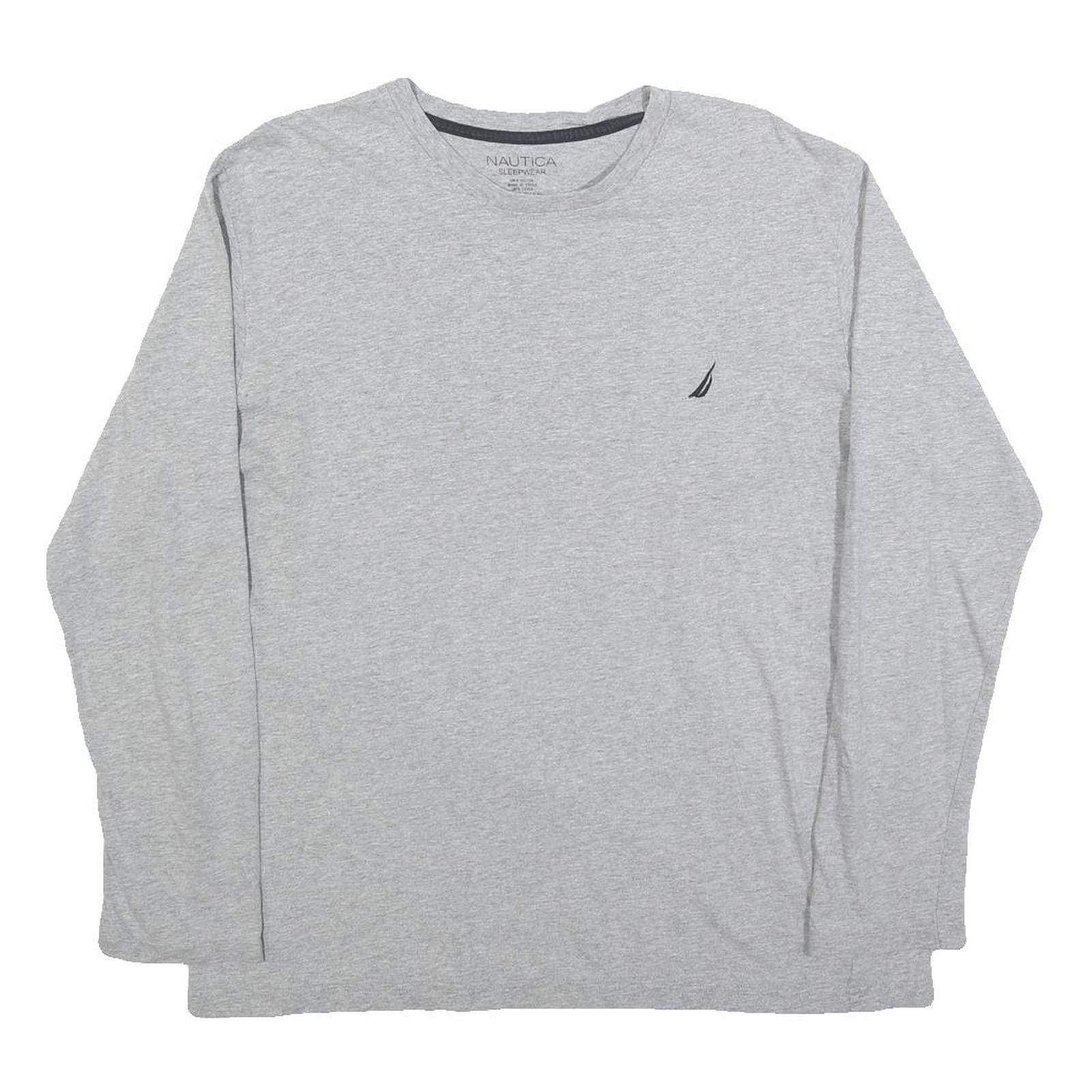 NAUTICA Mens Grey Long Sleeve Crew Neck Cotton Blend T-Shirt M Casual Comfort Refurbished - N/A refurbished available on Cerqular