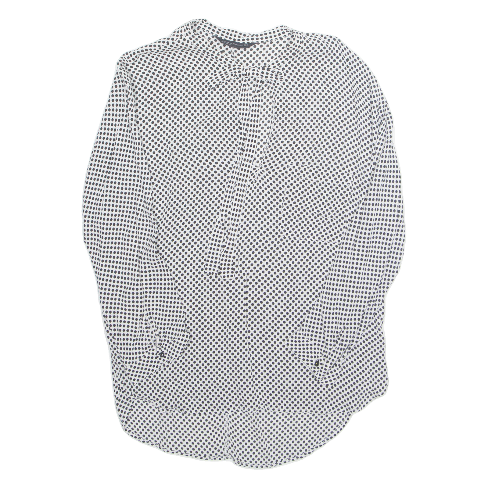 ZARA Womens Top White Long Sleeve Spotted M Refurbished - N/A refurbished available on Cerqular