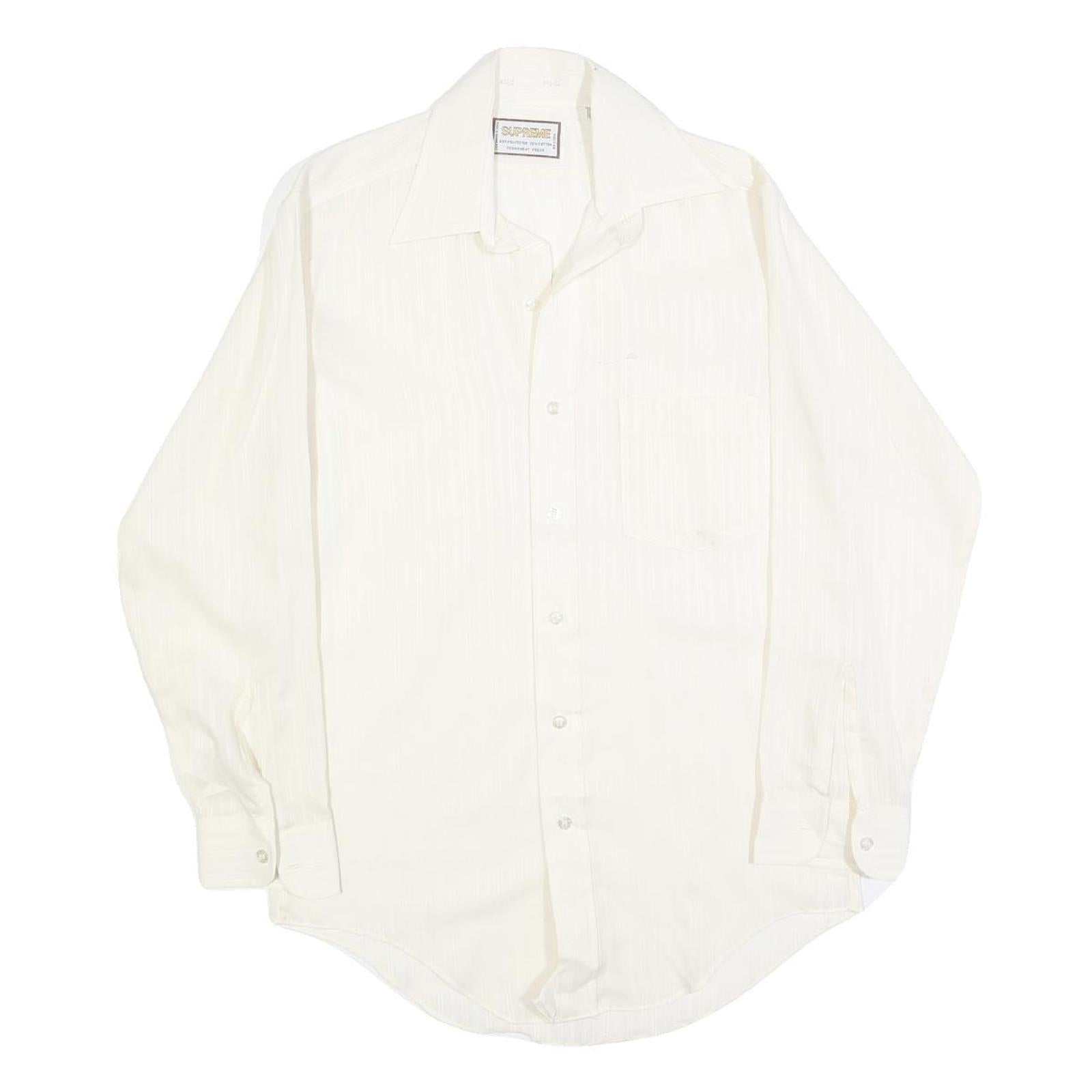 SUPREME Mens White Shirt M Button Down Polyester Blend Casual Stylish Refurbished - N/A refurbished available on Cerqular