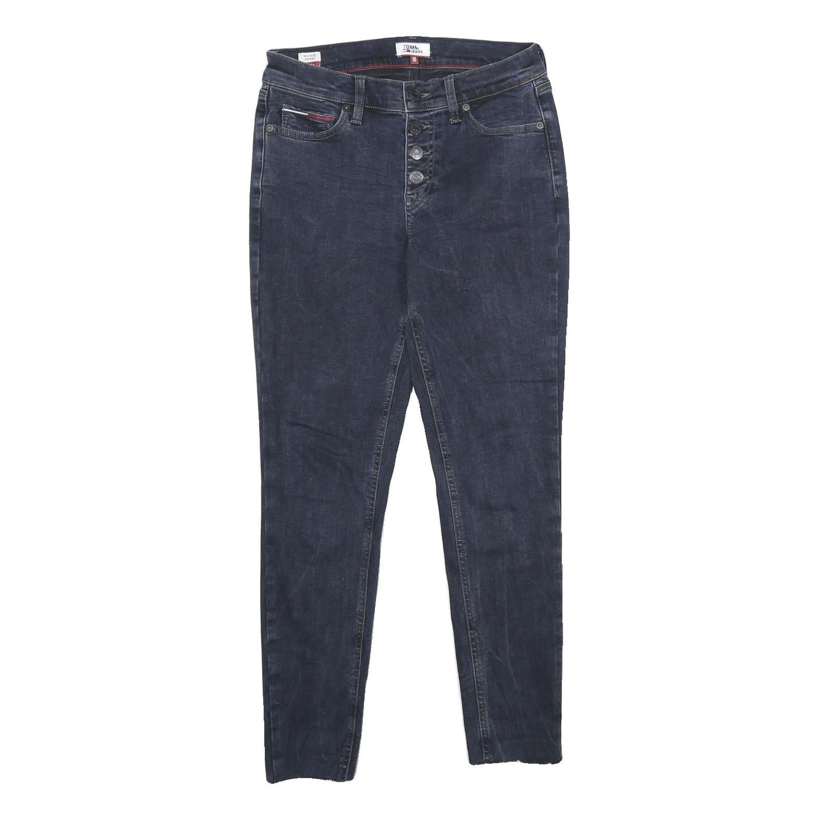 TOMMY JEANS Womens Slim Skinny Denim Dark W28 L27 Button Cotton Blend Authentic Refurbished - N/A refurbished available on Cerqular