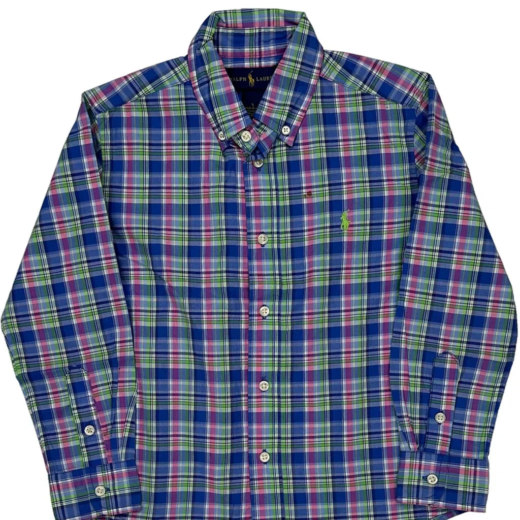 Age 4 Ralph Lauren Checked Shirt - Small Multicoloured Cotton Refurbished - Thrifted (note: this is a term often used to describe second- refurbished available on Cerqular