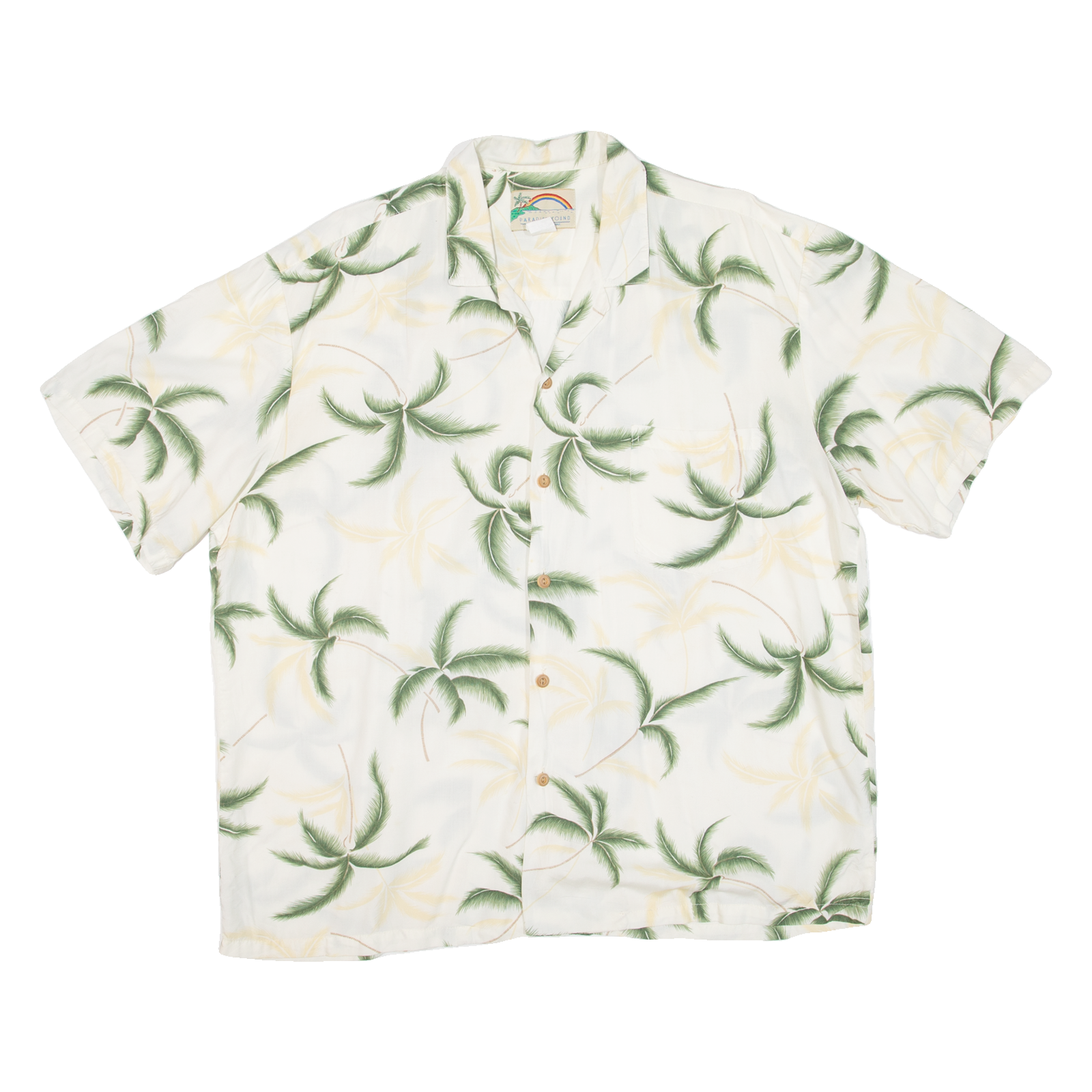 PARADISE FOUND Mens Hawaiian Shirt White Floral Short Sleeve XL Refurbished - N/A refurbished available on Cerqular