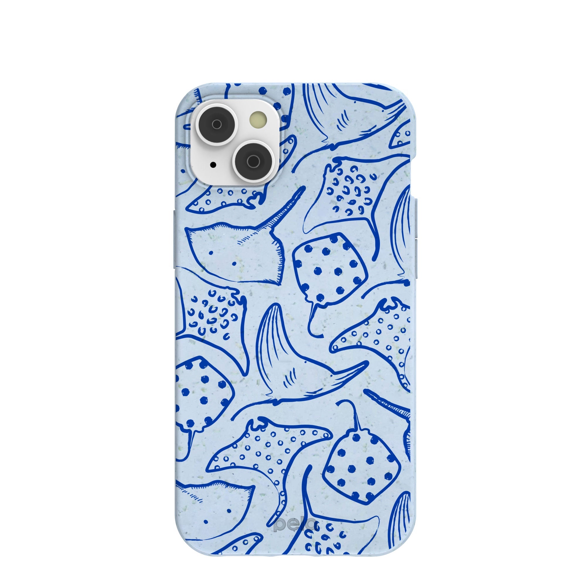 Powder Blue Stingray Fever iPhone 14 Plus Case Refurbished - Pela Case refurbished available on Cerqular