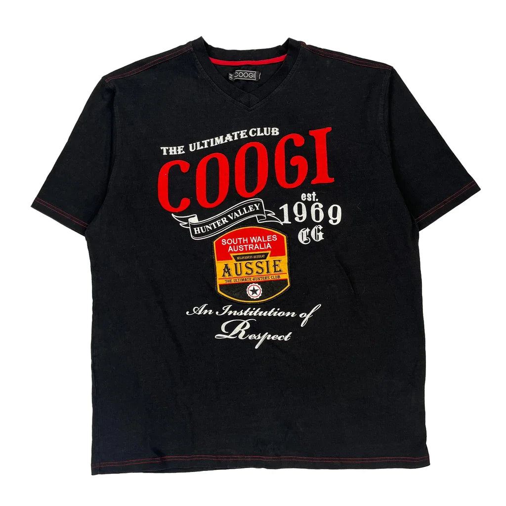 Coogi T-Shirt - 2XL White Cotton Refurbished - Thrifted (note: this is a term often used to describe second- refurbished available on Cerqular