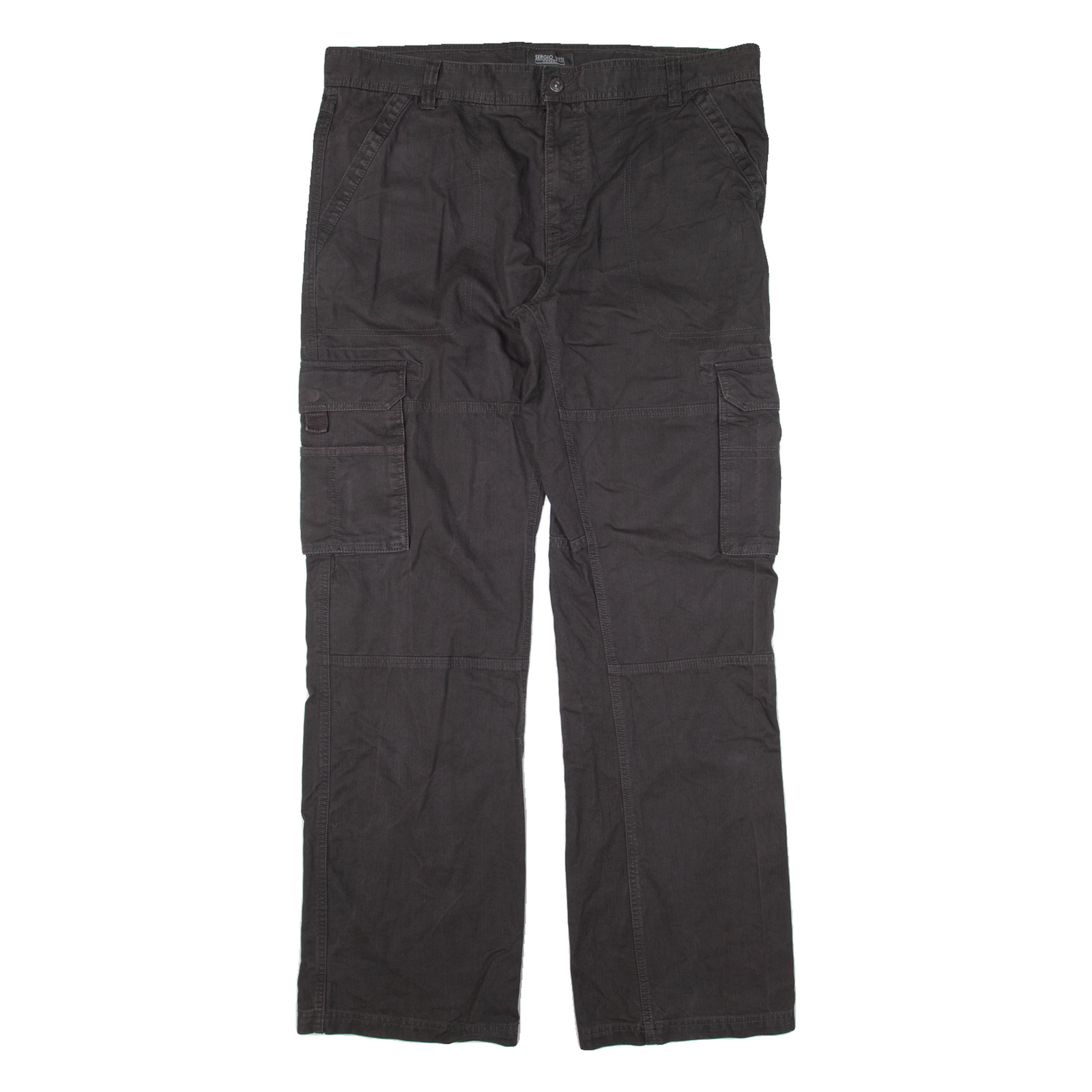 SERGIO VITTI Cargo Mens Trousers Grey Loose Straight W40 L33 Refurbished - N/A refurbished available on Cerqular