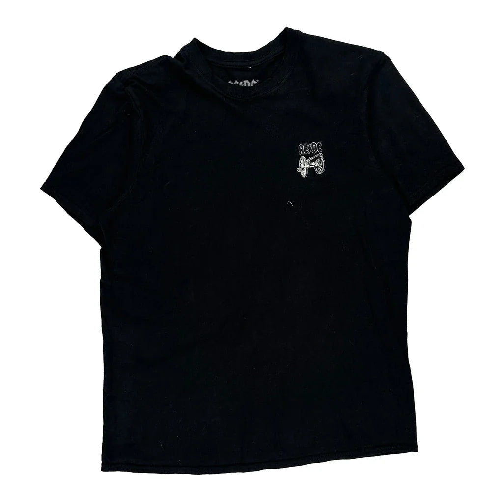 Ac/Dc Band T-Shirt - Large Black Cotton Refurbished - Thrifted (note: this is a term often used to describe second- refurbished available on Cerqular