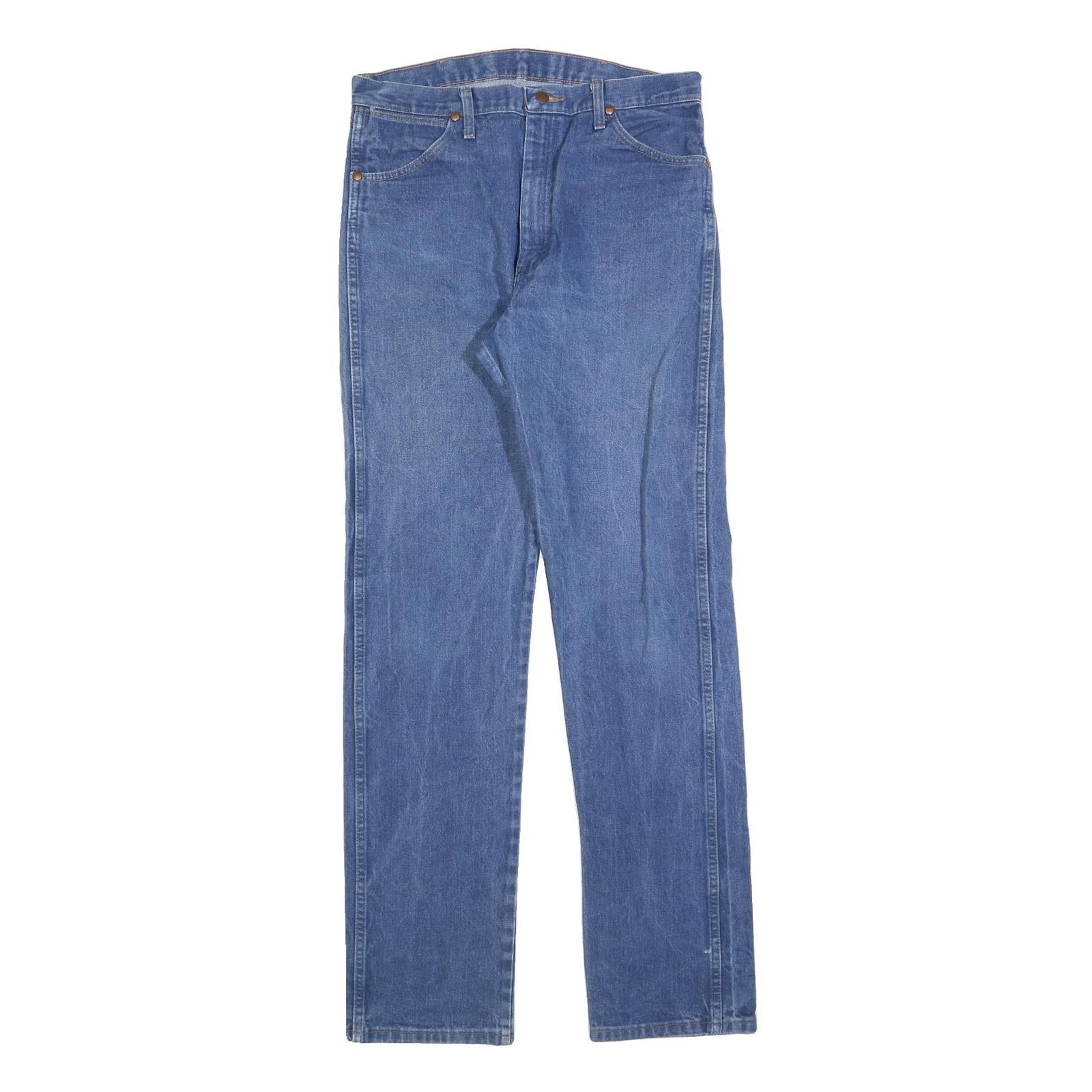 WRANGLER Mens Regular Blue Denim Jeans W35 L36 Classic Cotton Blend Zip Refurbished - N/A refurbished available on Cerqular
