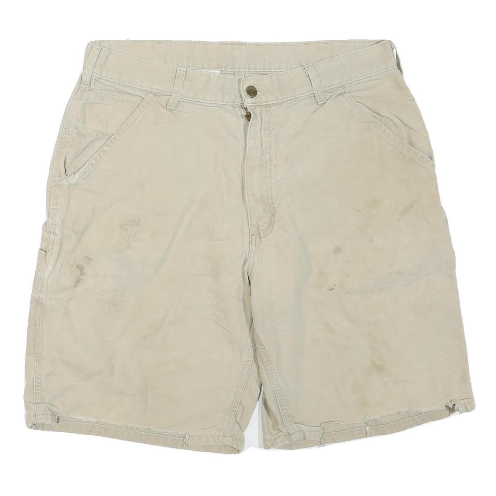 CARHARTT Mens Shorts Beige M W34 Casual Cotton Blend Workwear Refurbished - N/A refurbished available on Cerqular