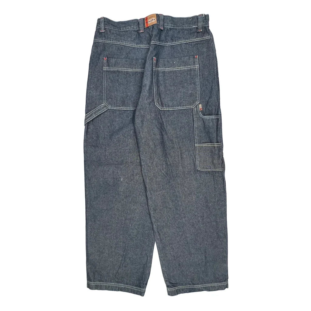 Rooky Carpenter Trousers - 36W 28L Blue Cotton Refurbished - Thrifted (note: this is a term often used to describe second- refurbished available on Cerqular