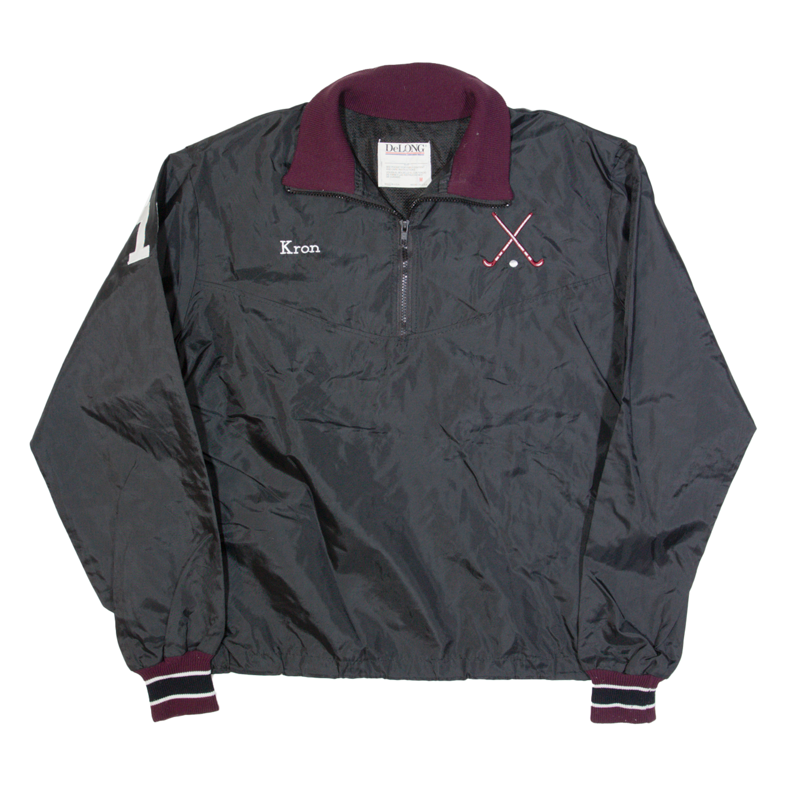 DE LONG Stab Field Hockey Mens Windbreaker Jacket Black USA M Refurbished - N/A refurbished available on Cerqular