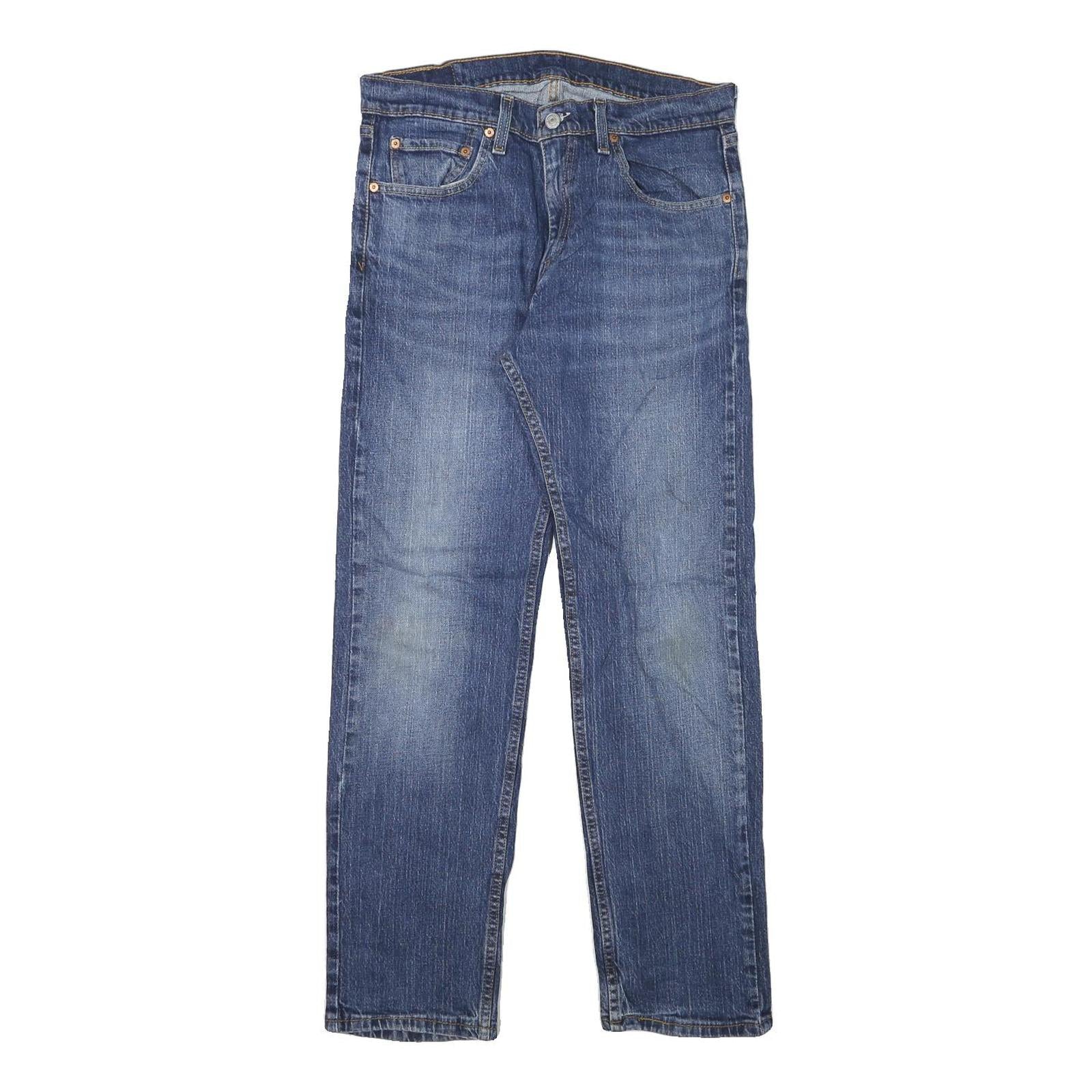 LEVI'S 505 Mens Jeans Blue Regular Straight Denim Rinse W32 L30 Classic Fit Zip Refurbished - N/A refurbished available on Cerqular