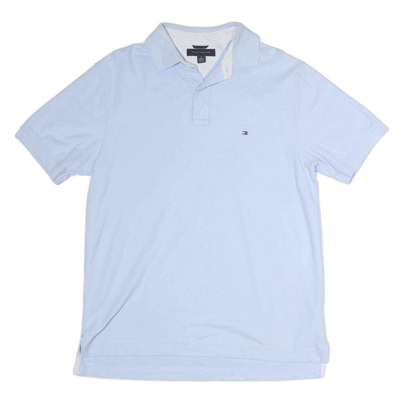 TOMMY HILFIGER Mens Blue Short Sleeve Plain Polo Shirt M Classic Fit Elegant Refurbished - N/A refurbished available on Cerqular