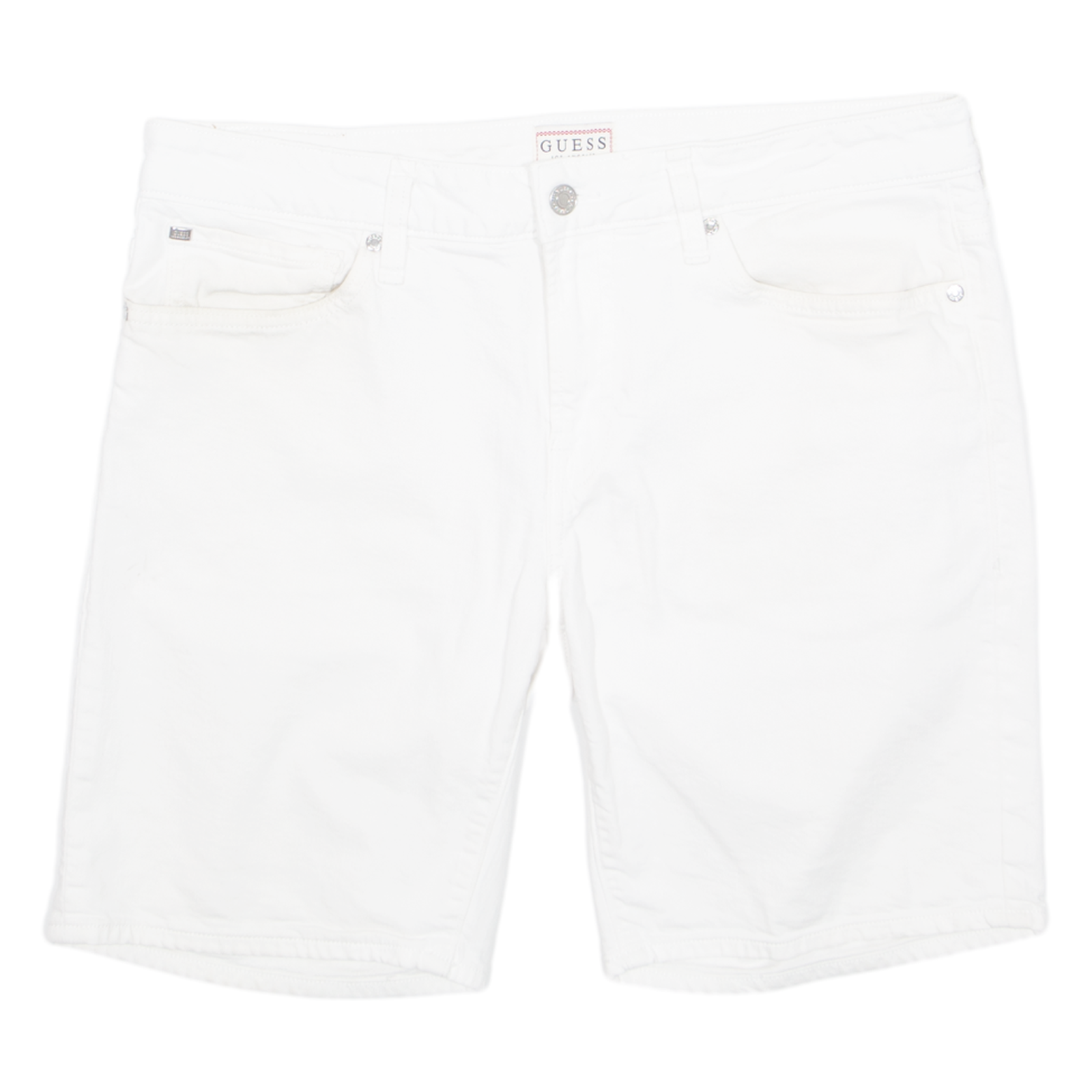 GUESS Mens Denim Shorts White M W34 Refurbished - N/A refurbished available on Cerqular