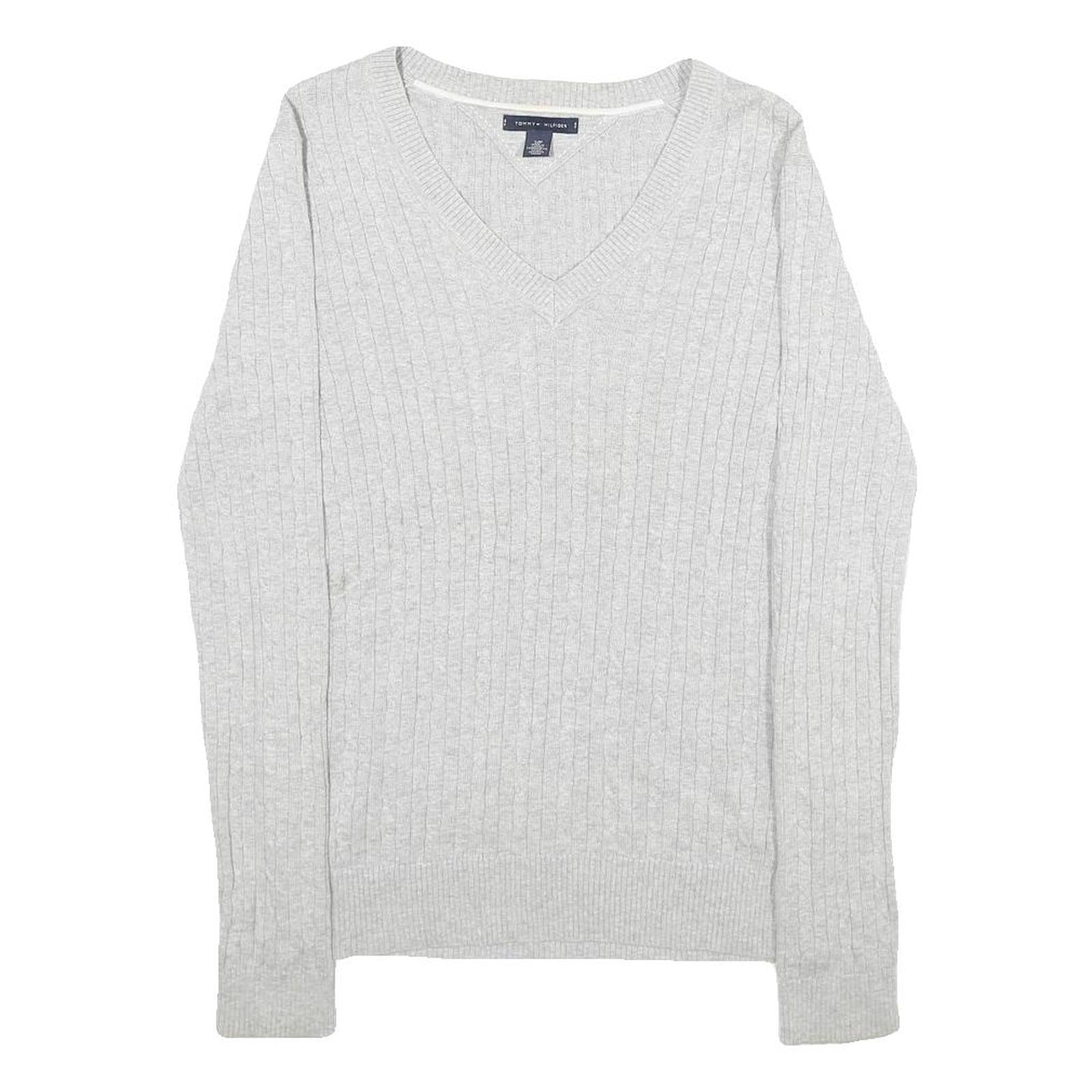 Buy TOMMY HILFIGER Womens Grey Plain Cotton Jumper V-Neck Basic Knit Size S Refurbished - $27.29 TOMMY HILFIGER Womens Grey Plain Cotton Jumper V-Neck Basic Knit Size S Refurbished - N/A refurbished available on Cerqular