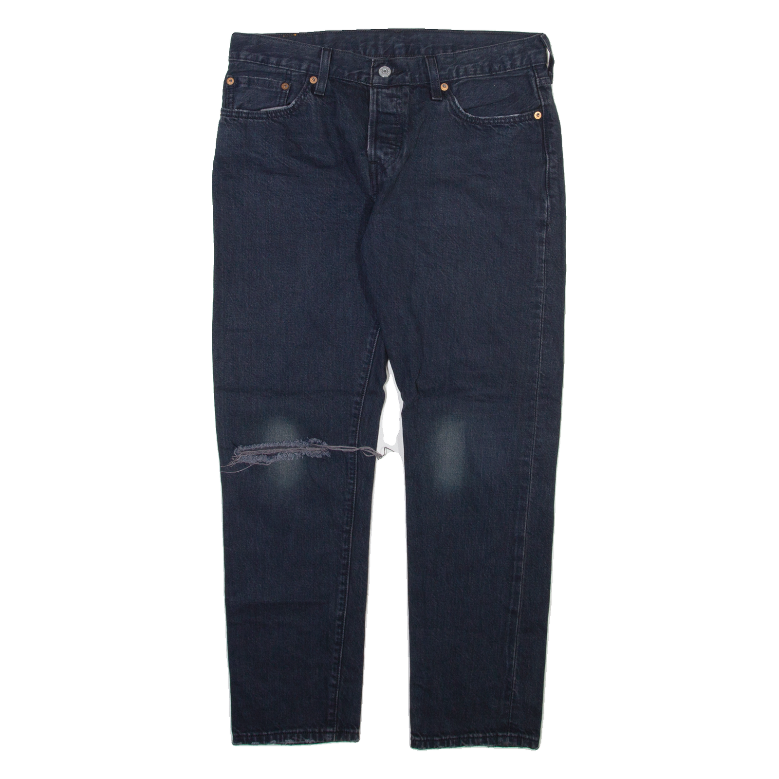 LEVI'S 501CT Jeans Distressed Mens Blue Regular Tapered W32 L28 Refurbished - N/A refurbished available on Cerqular