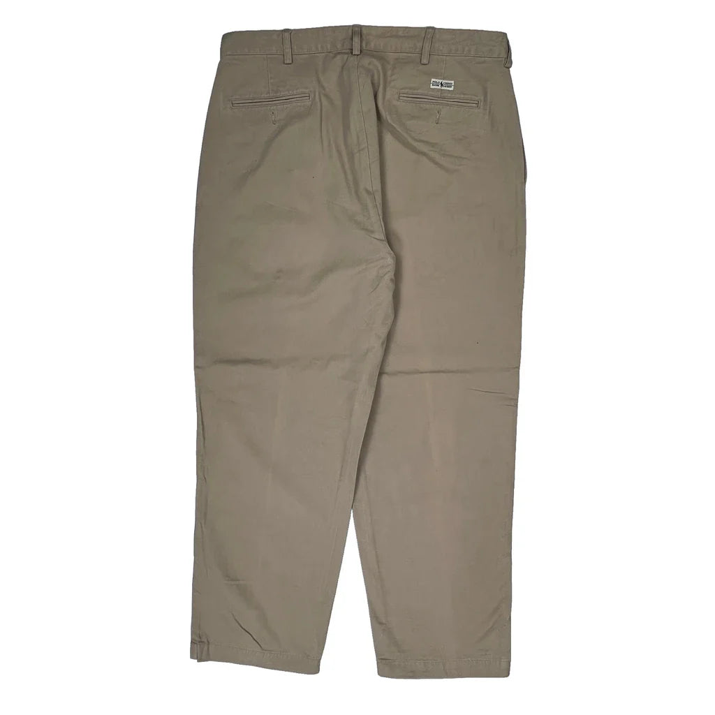 Polo By Ralph Lauren Trousers - 36W 28L Beige Cotton Refurbished - Thrifted (note: this is a term often used to describe second- refurbished available on Cerqular