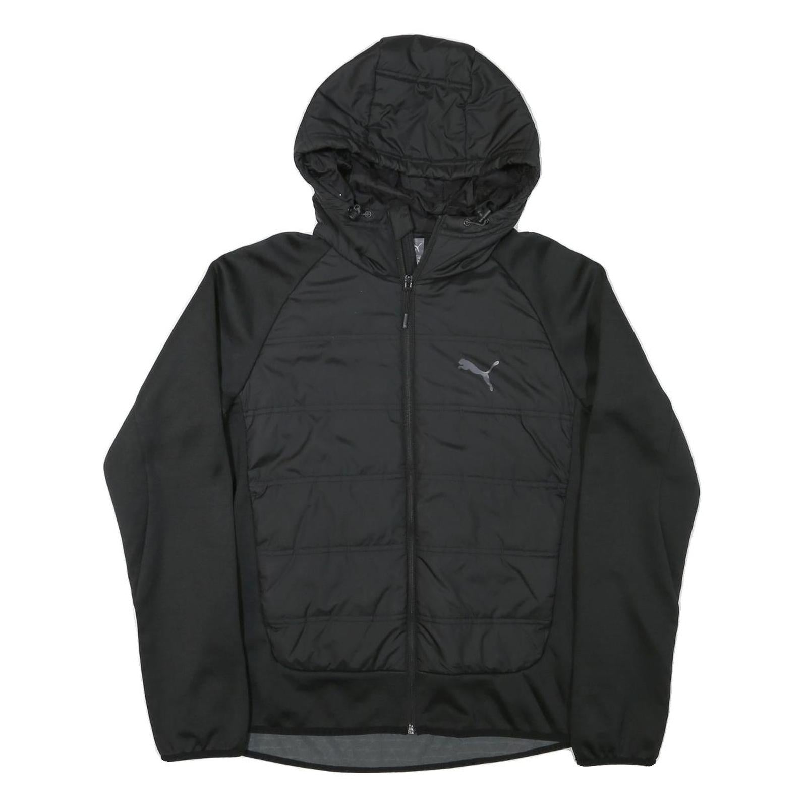 PUMA Womens Black Zip Hooded Casual Jacket UK 14 Polyester Blend Plain Refurbished - N/A refurbished available on Cerqular