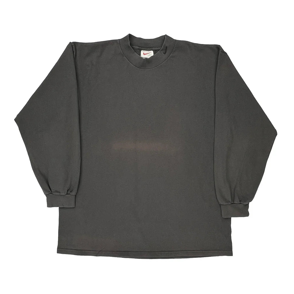 Made In USa Nike Long Sleeve T-Shirt - XL Grey Cotton Refurbished - Thrifted (note: this is a term often used to describe second- refurbished available on Cerqular