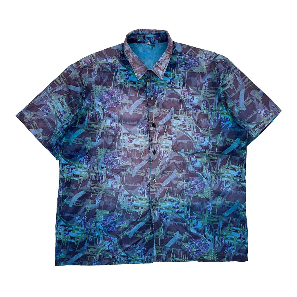 Unbranded Hawaiian Shirt - Large Multicoloured Polyester Refurbished - Thrifted (note: this is a term often used to describe second- refurbished available on Cerqular