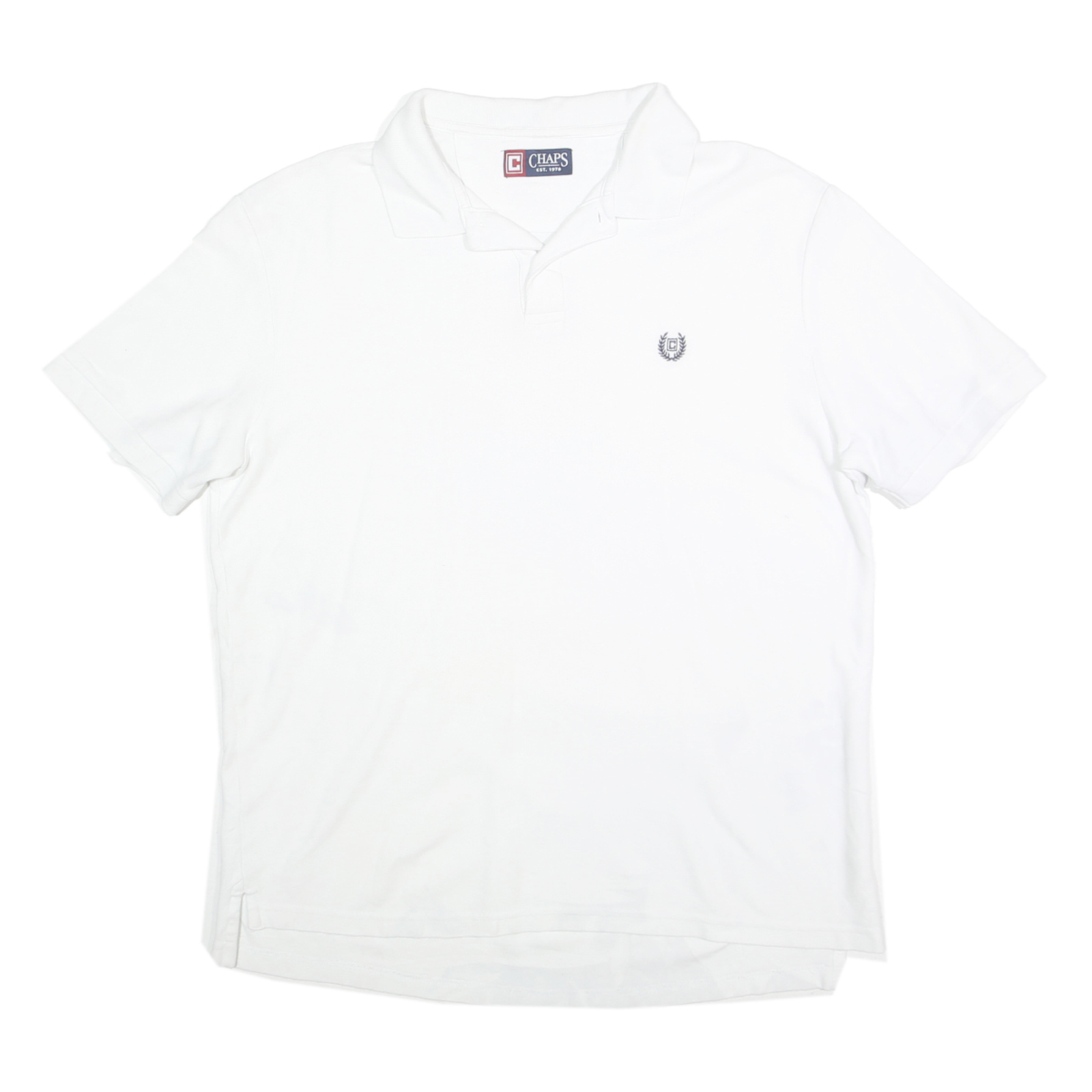 CHAPS Mens White Short Sleeve Plain XL Cotton Polo Shirt Classic Fit Refurbished - N/A refurbished available on Cerqular