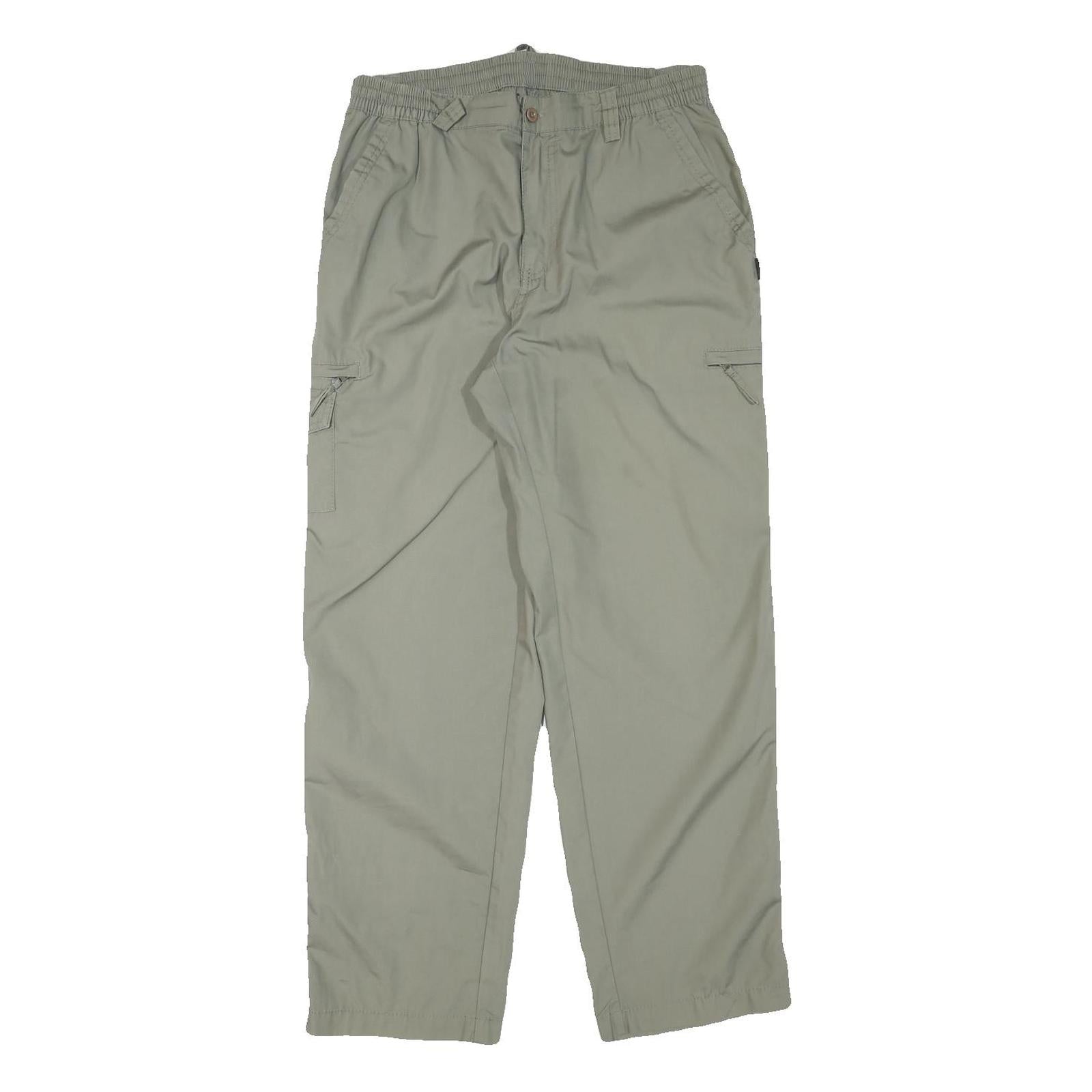 MIAN Mens Cotton Blend Relaxed Khaki Trousers W30 L29 Cargo Style Zip Closure Refurbished - N/A refurbished available on Cerqular