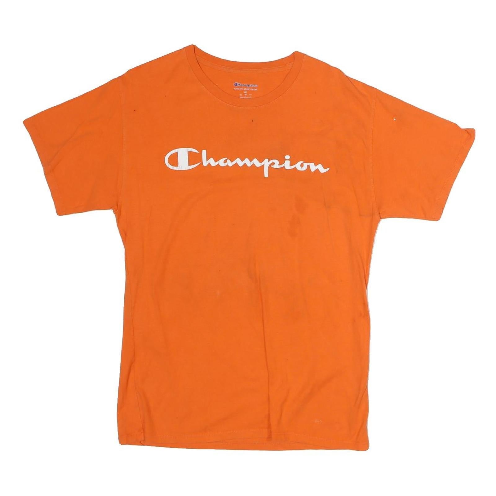 CHAMPION Mens Orange Crew Neck Short Sleeve Graphic T-Shirt M Cotton Casual Refurbished - N/A refurbished available on Cerqular