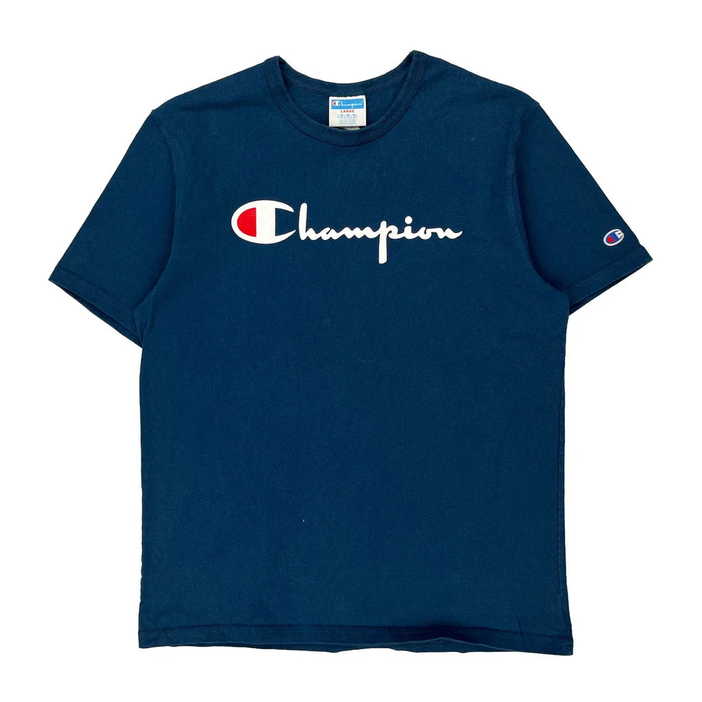 Buy Reverse Weave Champion T-Shirt - Large Blue Cotton Refurbished - $18.21 Reverse Weave Champion T-Shirt - Large Blue Cotton Refurbished - Thrifted (note: this is a term often used to describe second- refurbished available on Cerqular