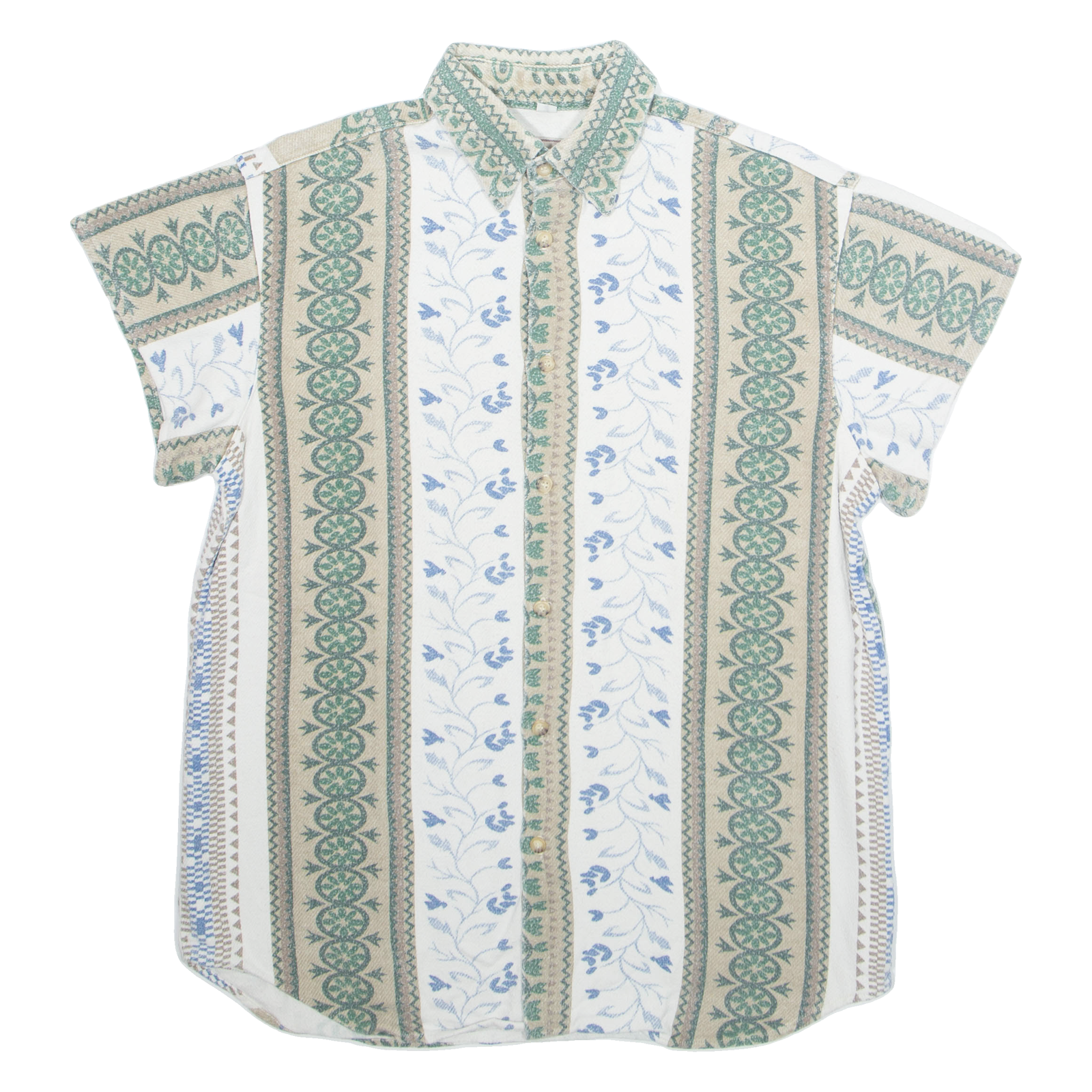 TEDDYS Mens Shirt White Crazy Pattern M Refurbished - N/A refurbished available on Cerqular