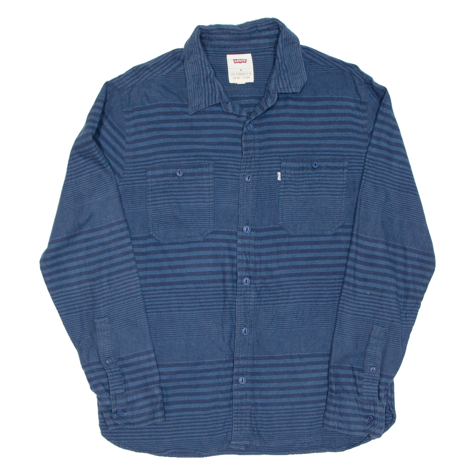 LEVI'S Mens Shirt Blue Striped Long Sleeve M Refurbished - N/A refurbished available on Cerqular