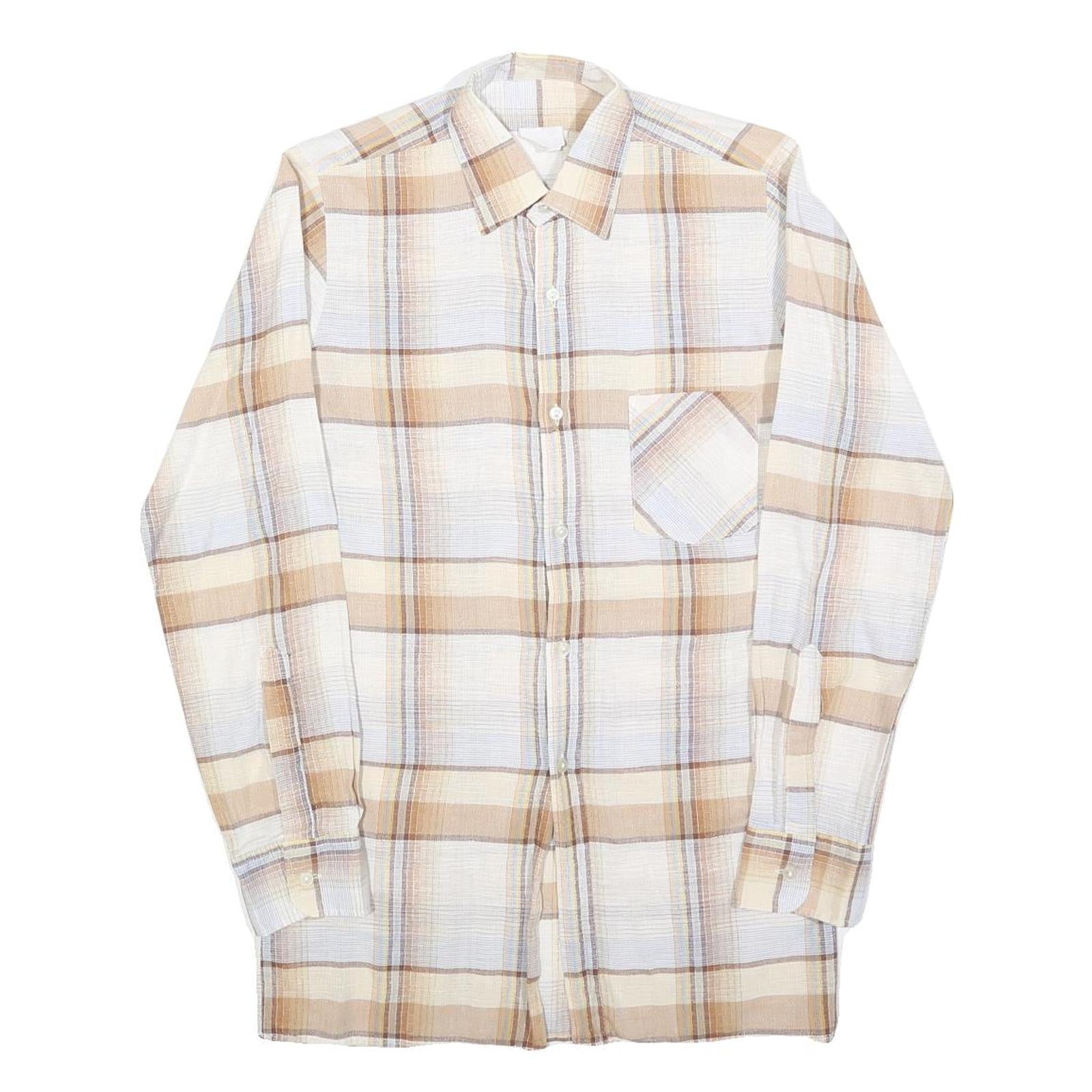 Buy CLUB Mens Beige & Cream Check Shirt S Cotton Blend Casual Long Sleeve Refurbished - $19.49 CLUB Mens Beige & Cream Check Shirt S Cotton Blend Casual Long Sleeve Refurbished - N/A refurbished available on Cerqular