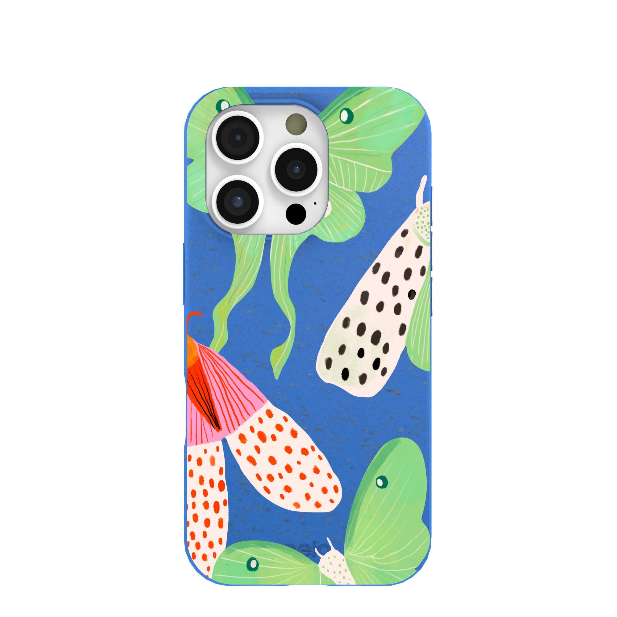 Electric Blue Mothopia iPhone 16 Pro Case Refurbished - Pela Case refurbished available on Cerqular