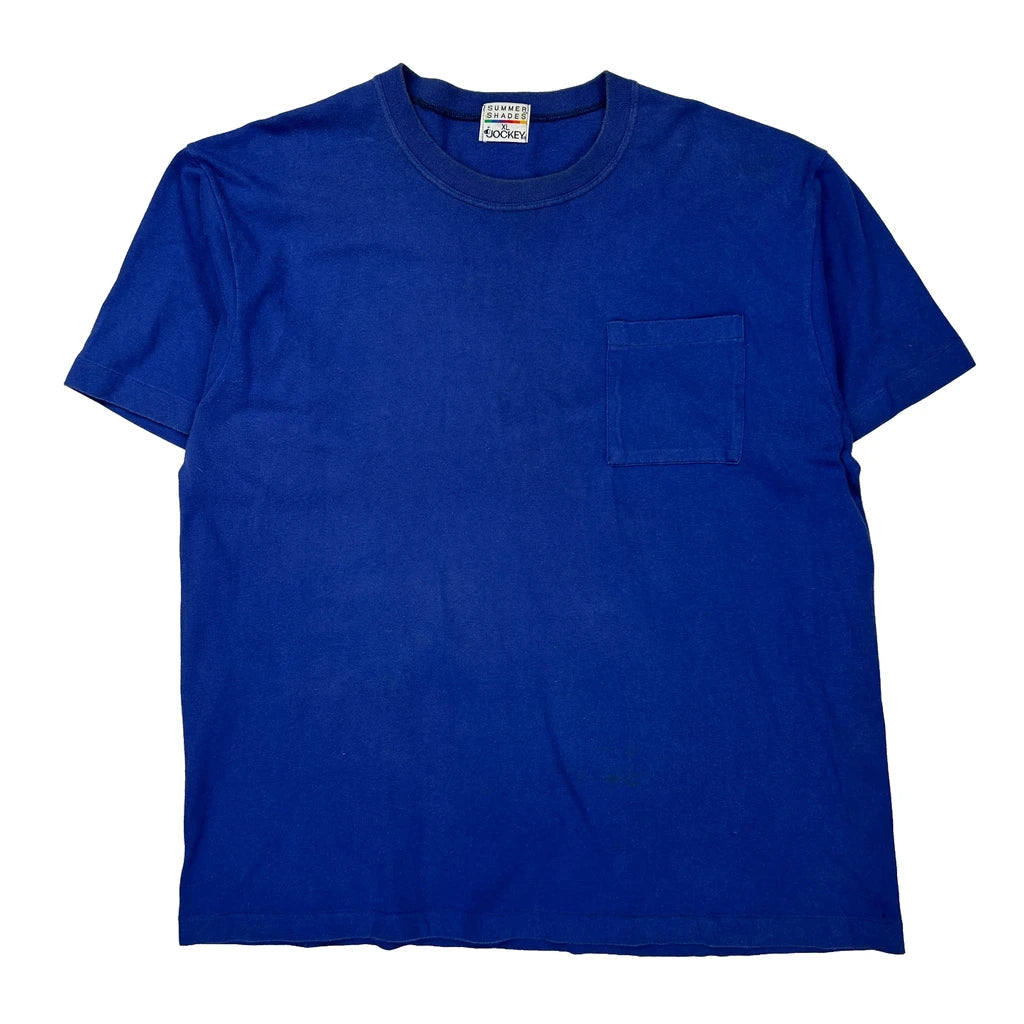 Blank Jockey Single Stitch T-Shirt - XL Blue Cotton Refurbished - Thrifted (note: this is a term often used to describe second- refurbished available on Cerqular