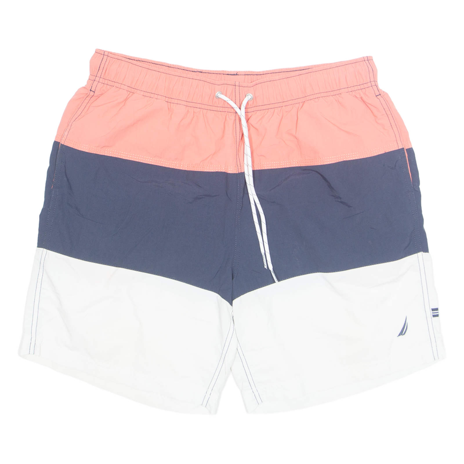 NAUTICA Mesh Lined Mens Swimming Shorts Pink Colourblock M W31 Refurbished - N/A refurbished available on Cerqular