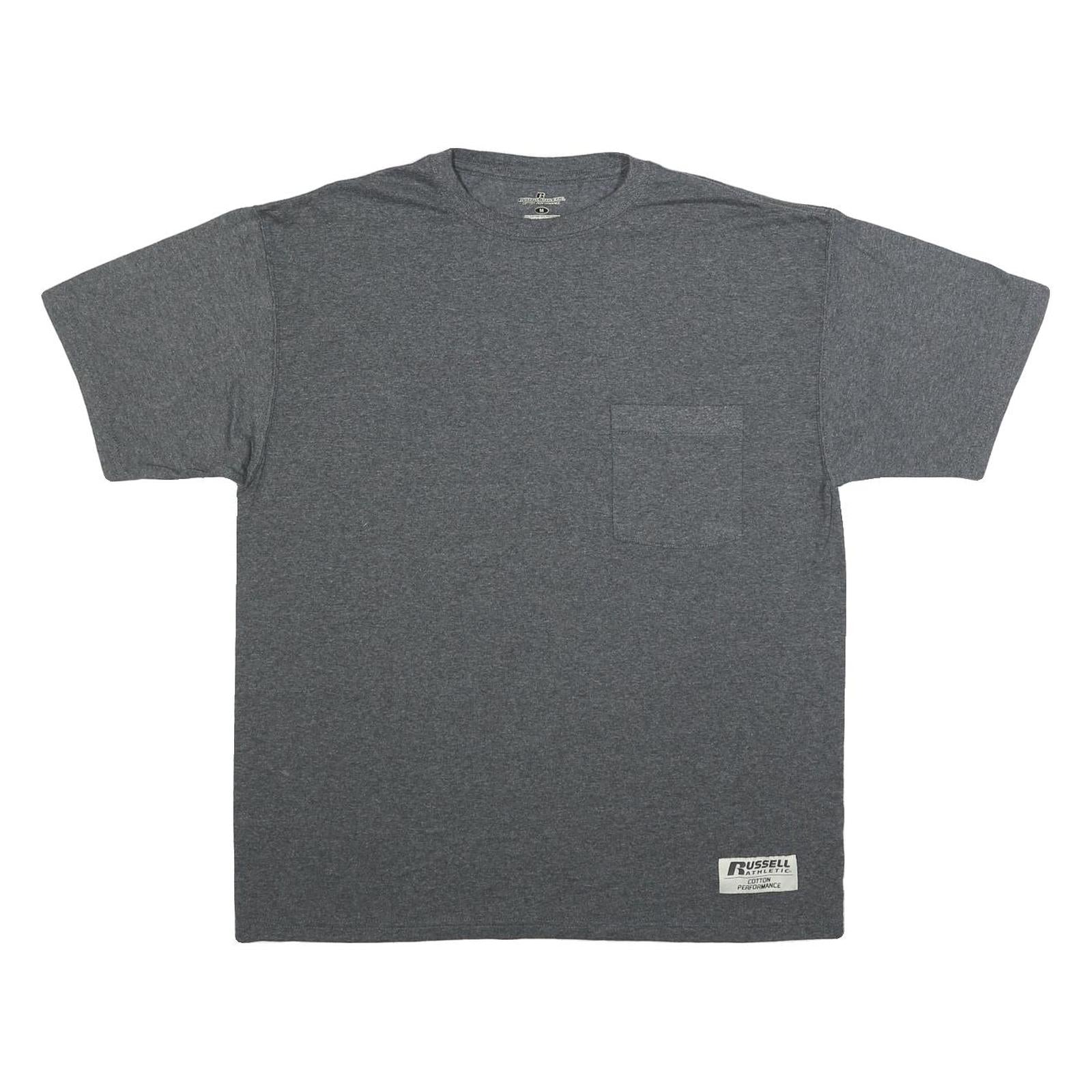 RUSSELL ATHLETIC Mens Grey Pocket T-Shirt M Short Sleeve Crew Neck Cotton Blend Refurbished - N/A refurbished available on Cerqular